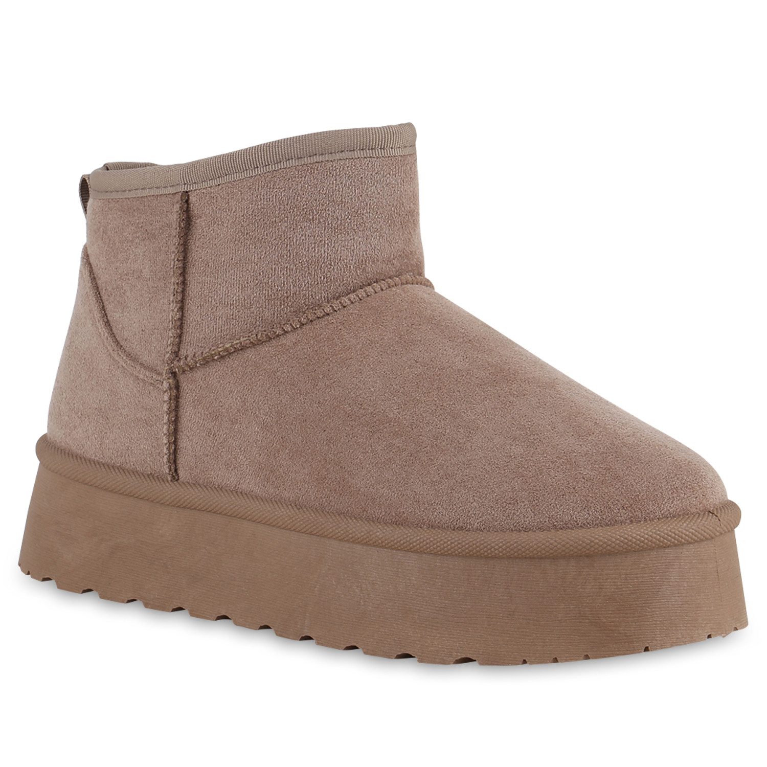 VAN HILL 840874 Winterstiefelette Damen Warm Gefütterte Winter Boots Bequeme Profil-Sohle