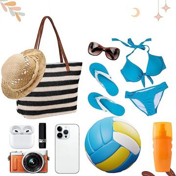 Lubgitsr Strandtasche Große Strandtasche, Strohtasche, Umhängetasche, mit Reißverschluss (1-tlg)