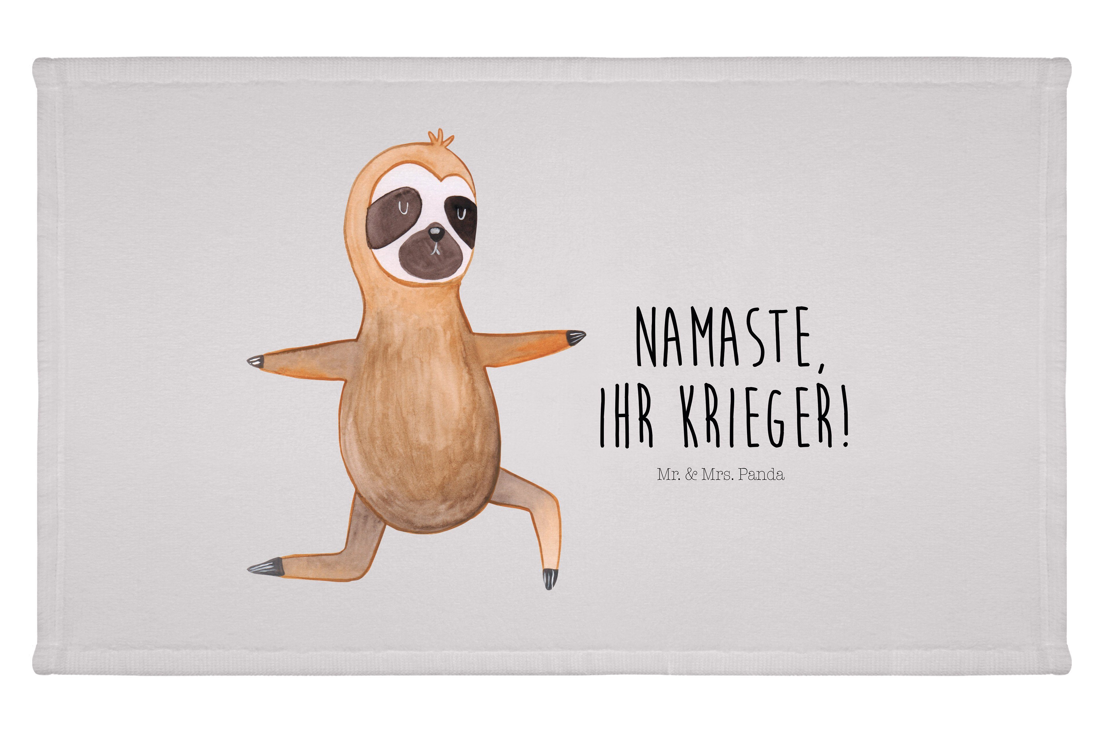 Mr. & Mrs. Panda Handtuch Faultier Yoga - Grau Pastell - Geschenk, Meditation, Krieger, Sport, (1-St)