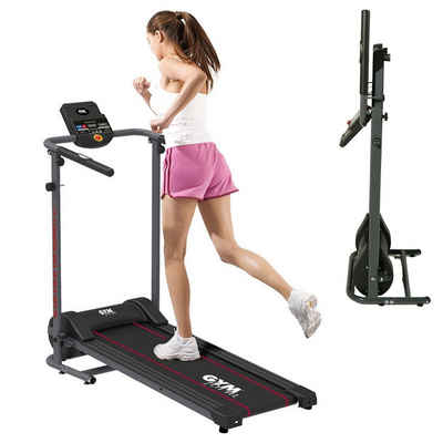 Gymform® Laufband Slim Fold Treadmill (2 Varianten 6km/h oder 12 km/h), für Zuhause, klappbar, leise, bis 120 kg, Tablethalterung, Rollen