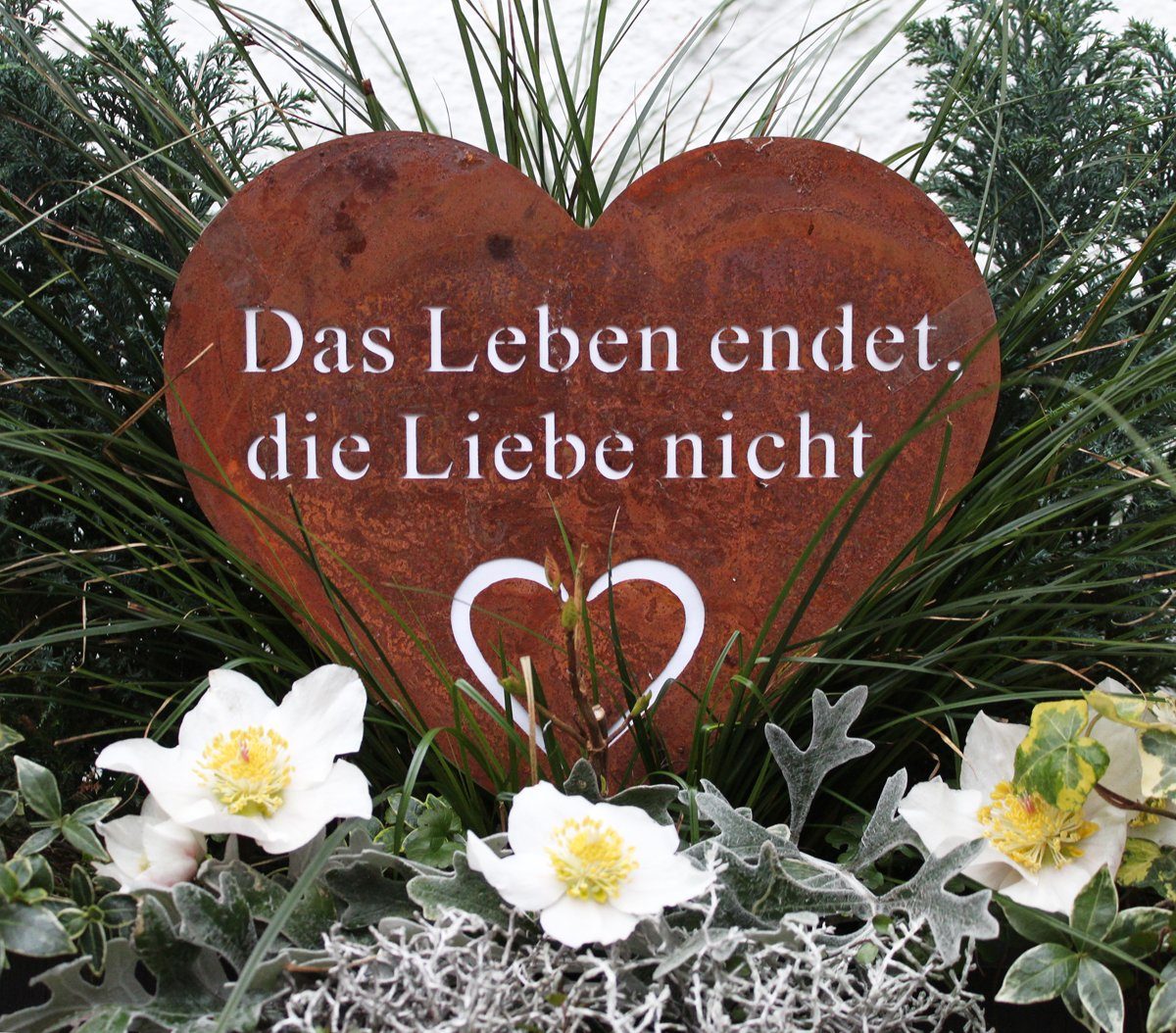 LB H&F Lilienburg Gartenstecker Grabdeko Grabschmuck Herz Rost Rostherz Gra günstig online kaufen