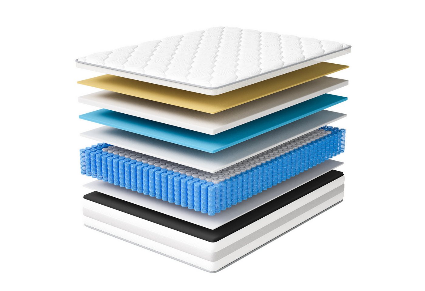 Taschenfederkernmatratze Kaltschaum COZHOM Ultra 25cm 7-Zonen ergonomische Matratze H3/H4, COZHOM, 25 cm hoch, (Mittlerer Härtegrad, Einzelpackung), Allergikerfreundlich, 100 Nächte Probeschlafen, Beidseitig nutzbar