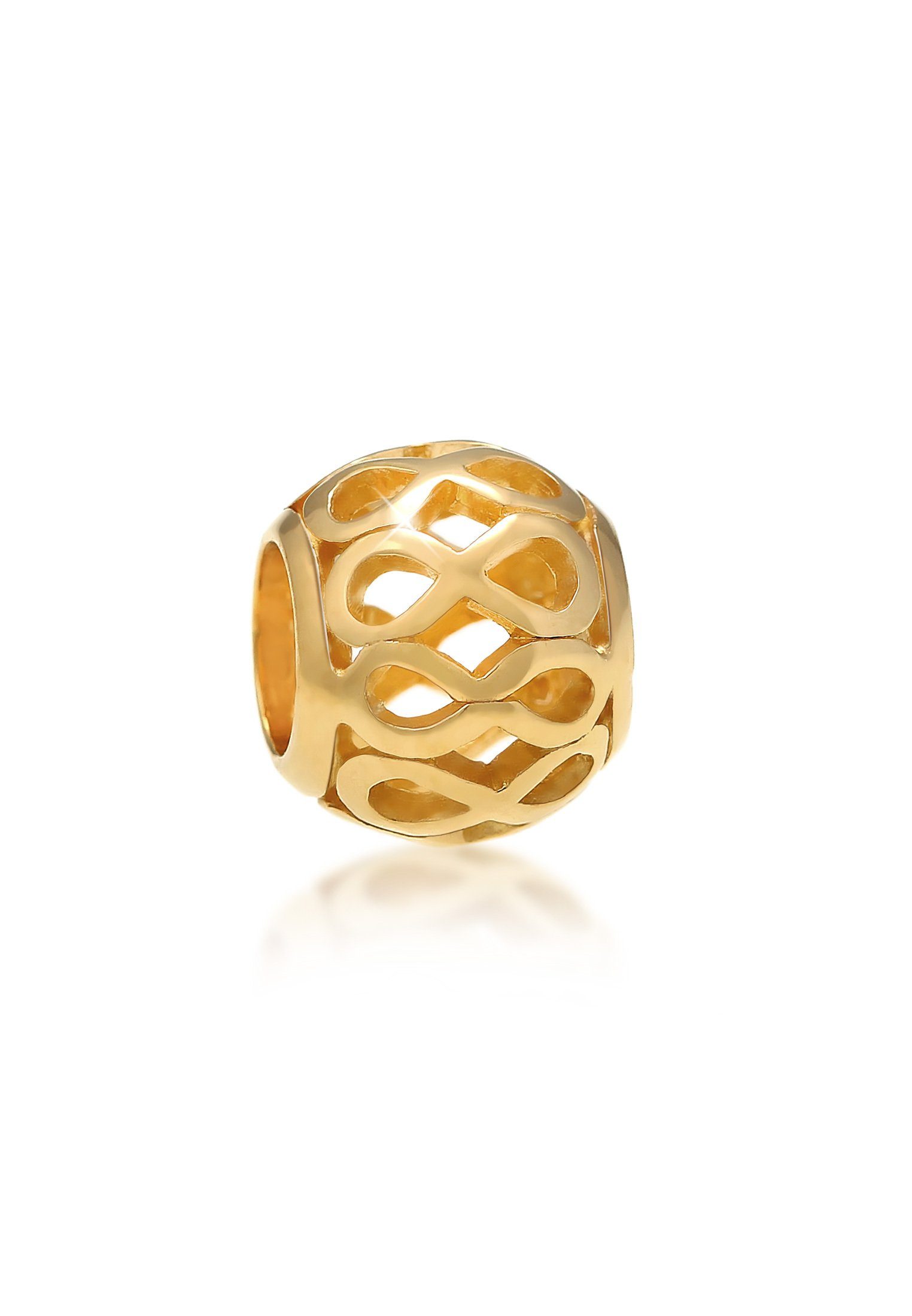 Charm-Einhänger Bead Infinity Love 925 Silber vergoldet