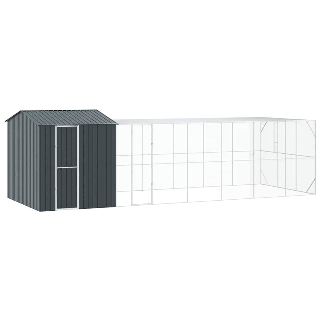vidaXL Vogelkäfig, Vogelkäfig Anthrazit 845 x 304 x 247 cm Verzinkter Stahl