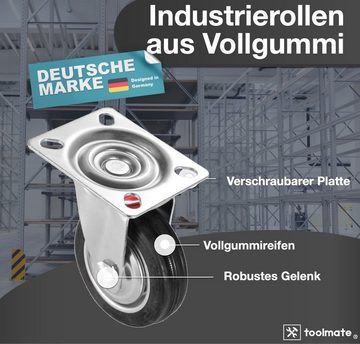 toolmate® Schwerlastrolle 4er Transportrollen - Schwerlastrollen - Lenkrollen mit Bremse, (4er Set, 4-St), 4 Stück, zwei davon mit Bremsen