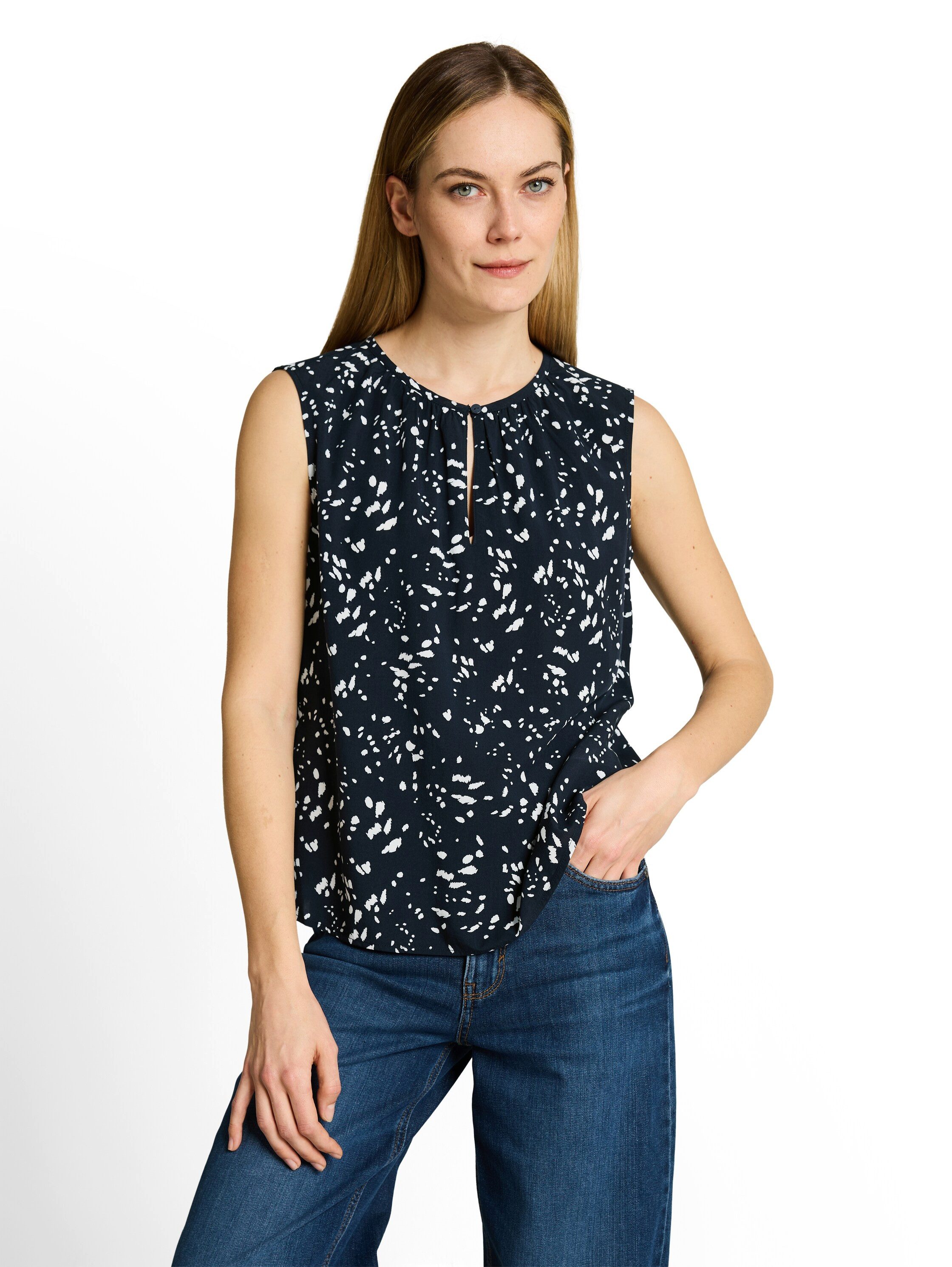 TOM TAILOR Blusentop mit Allover-Muster und mit Viskose