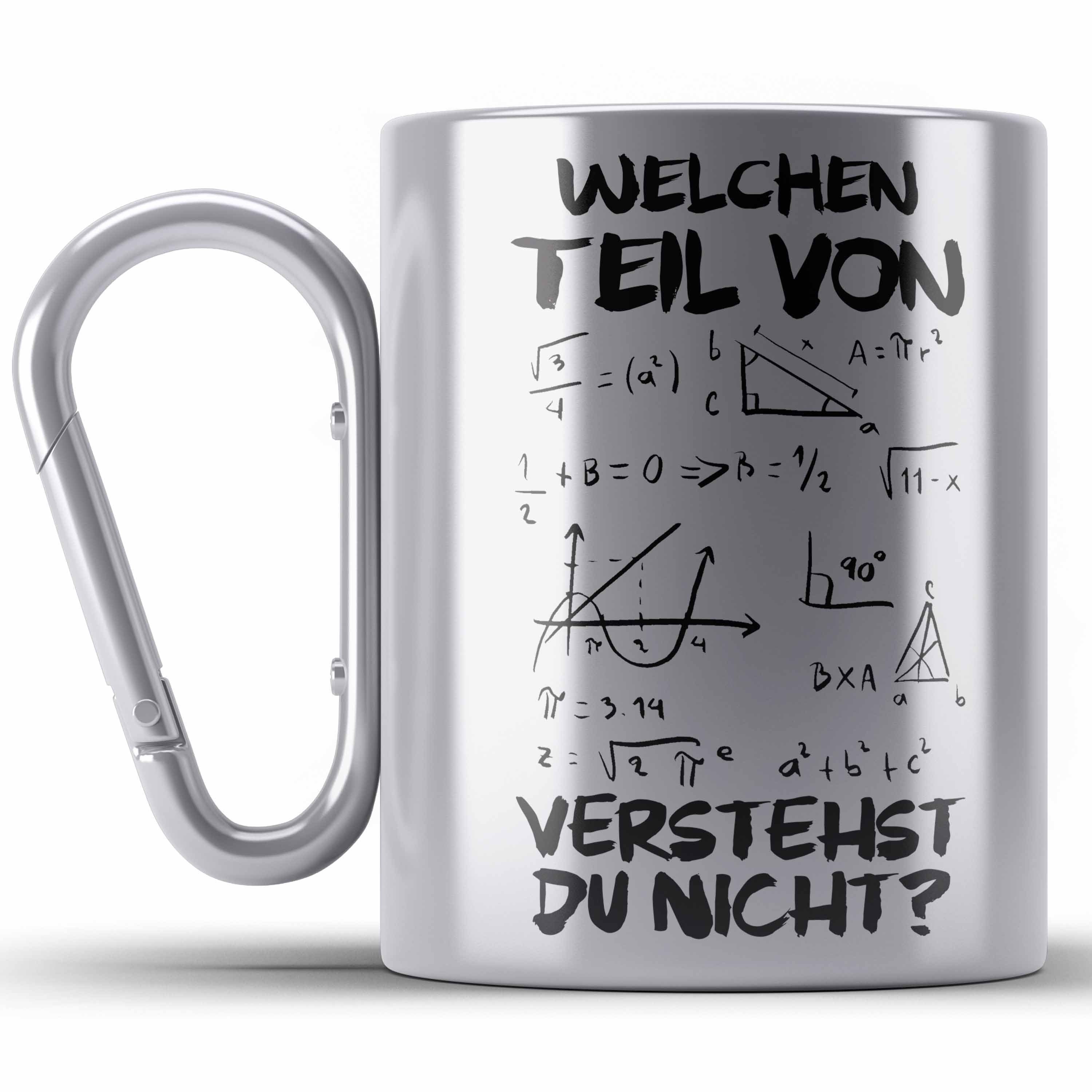 Trendation Thermotasse Mathelehrer Edelstahl Tasse Mathematiker Physik Edelstahl Tassen mit S Silber