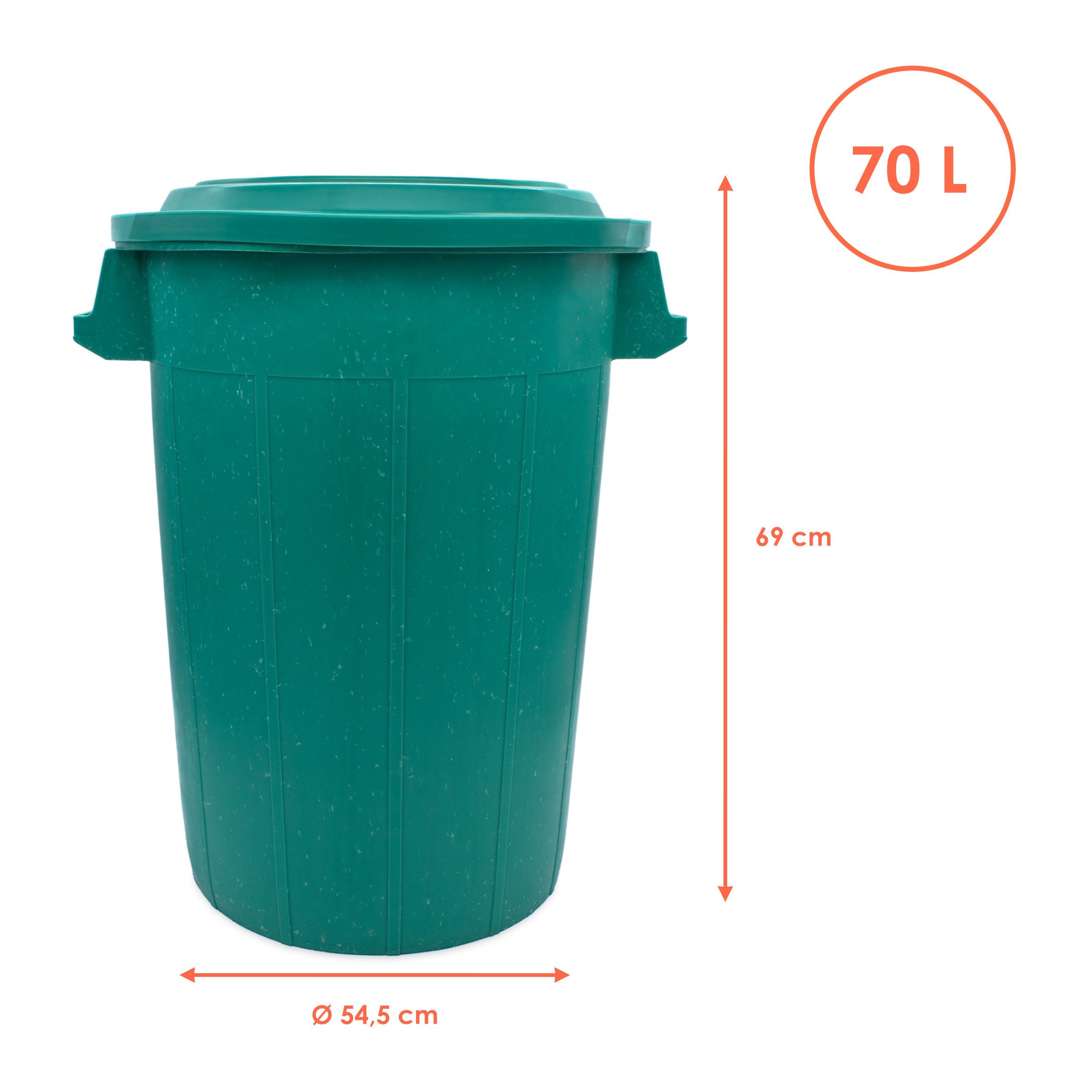 Spetebo Regentonne Universal Tonne aus Kunststoff in grün - 70 Liter, 70.00 l, (Stück, 1-tlg., Robustes Material), Langlebiger Kunststoff in grün