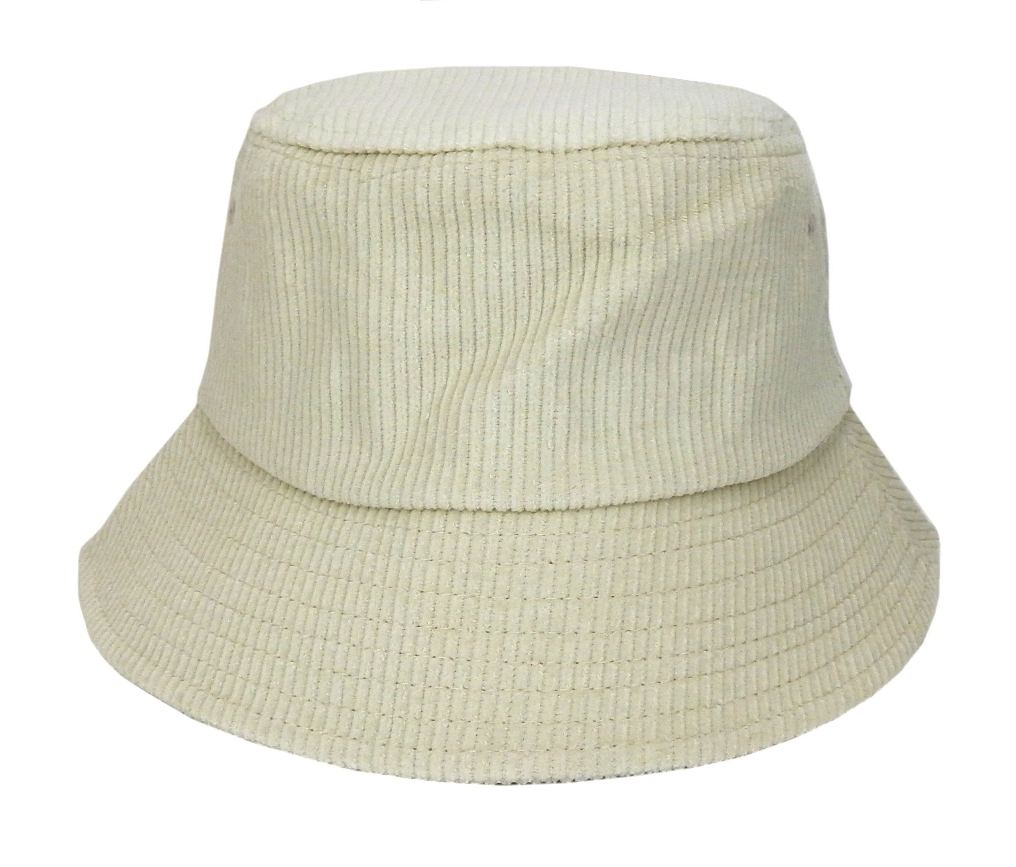 Ella Jonte Schlapphut Bucket Hat aus feinem Cord in Creme Beige mit verstellbarem Zugband