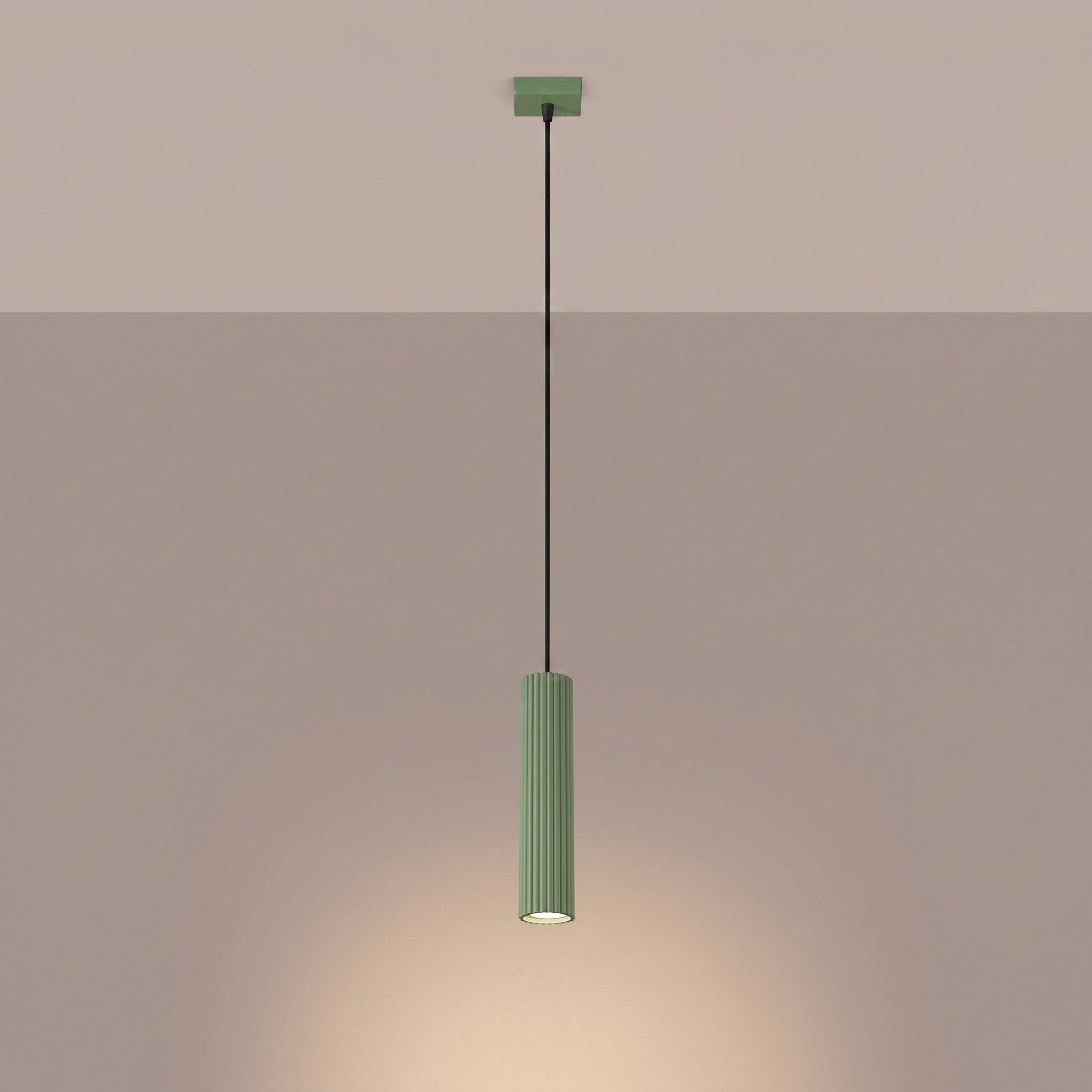 SOLLUX lighting Hängeleuchte Pendelleuchte KARBON 1 salbei, Nicht enthalten