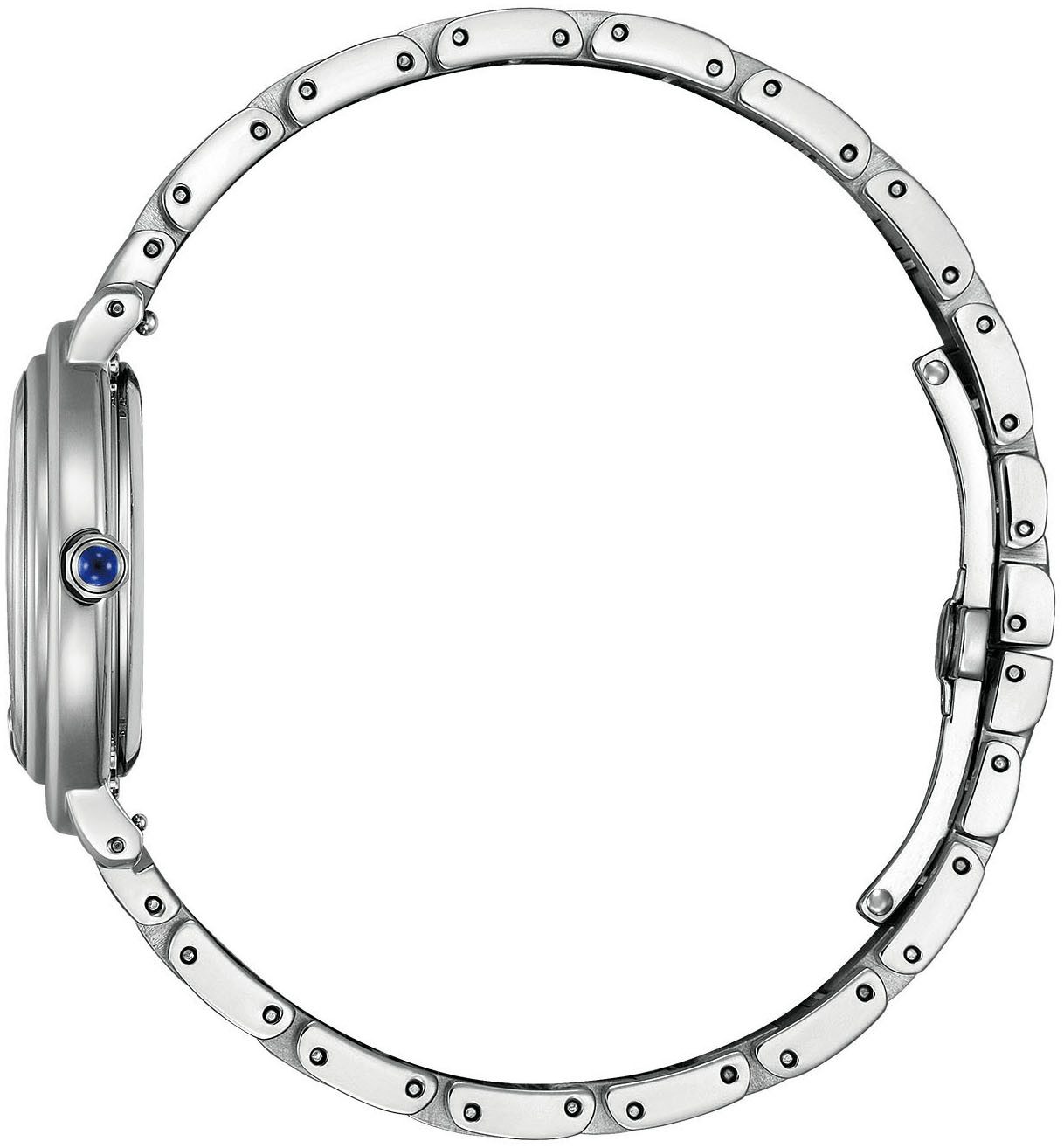 Citizen Solaruhr EM1090-78X, (Set, 2-tlg., mit Wechselband aus veganer Lederalternative (Apfel), Armbanduhr, Damenuhr, Diamanten, Saphirglas, Edelstahlarmband