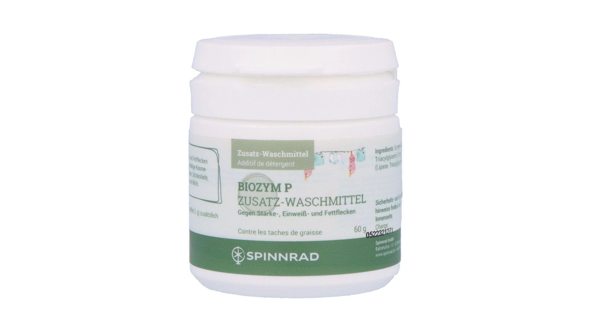 Spinnrad GmbH Biozym P - Waschenzymzusatz gegen allgemeine Flecken 60 g Spezialwaschmittel