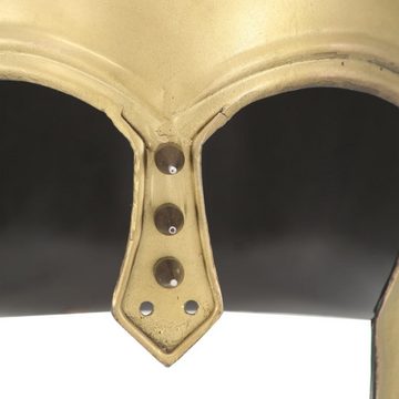 vidaXL Ritter-Kostüm Griechischer Krieger-Helm Antik Replik für LARP Messing Stahl