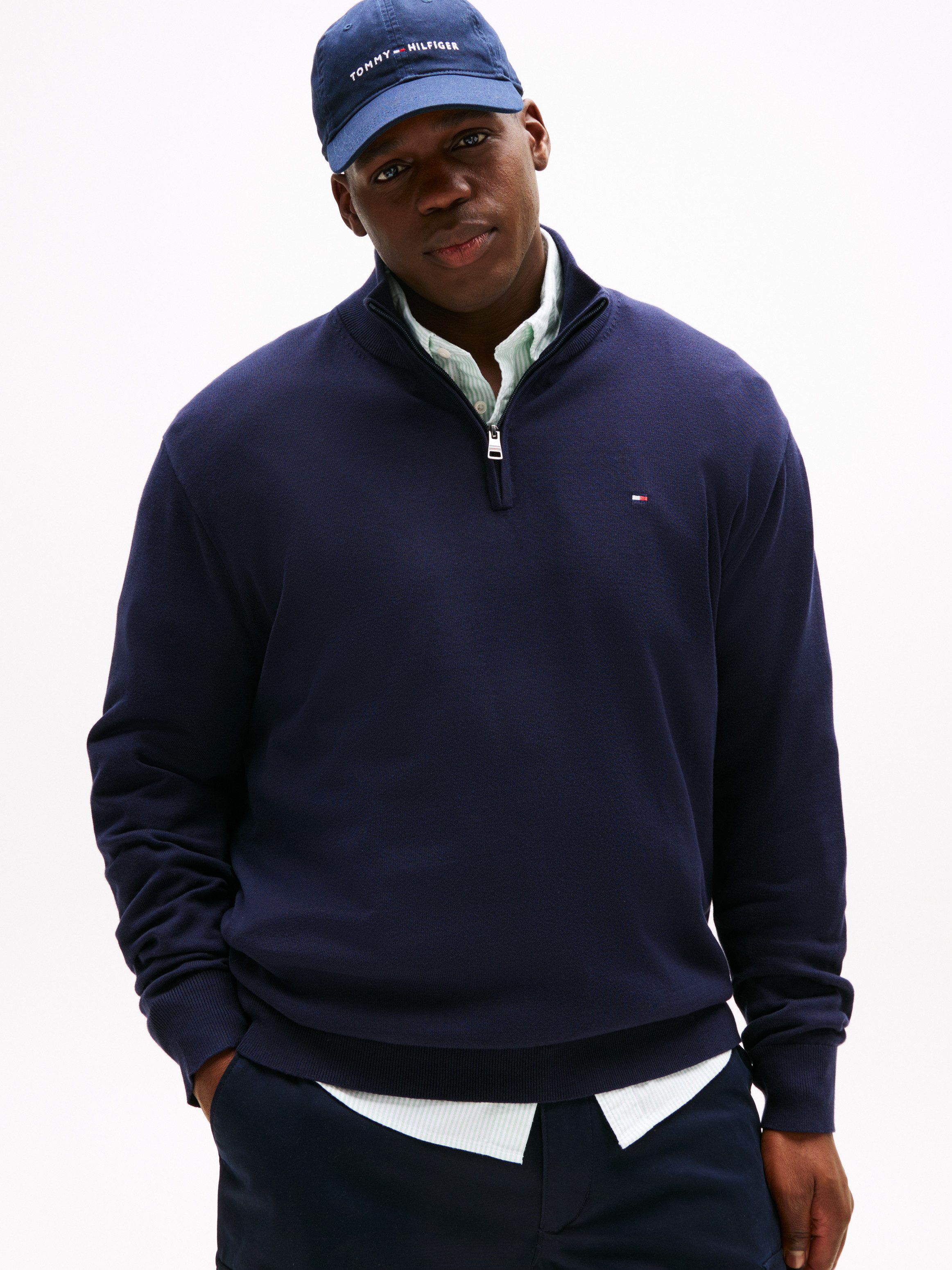 Tommy Hilfiger Big & Tall Stehkragenpullover BT-ESSENTIAL COTTON ZIP MOCK-B günstig online kaufen