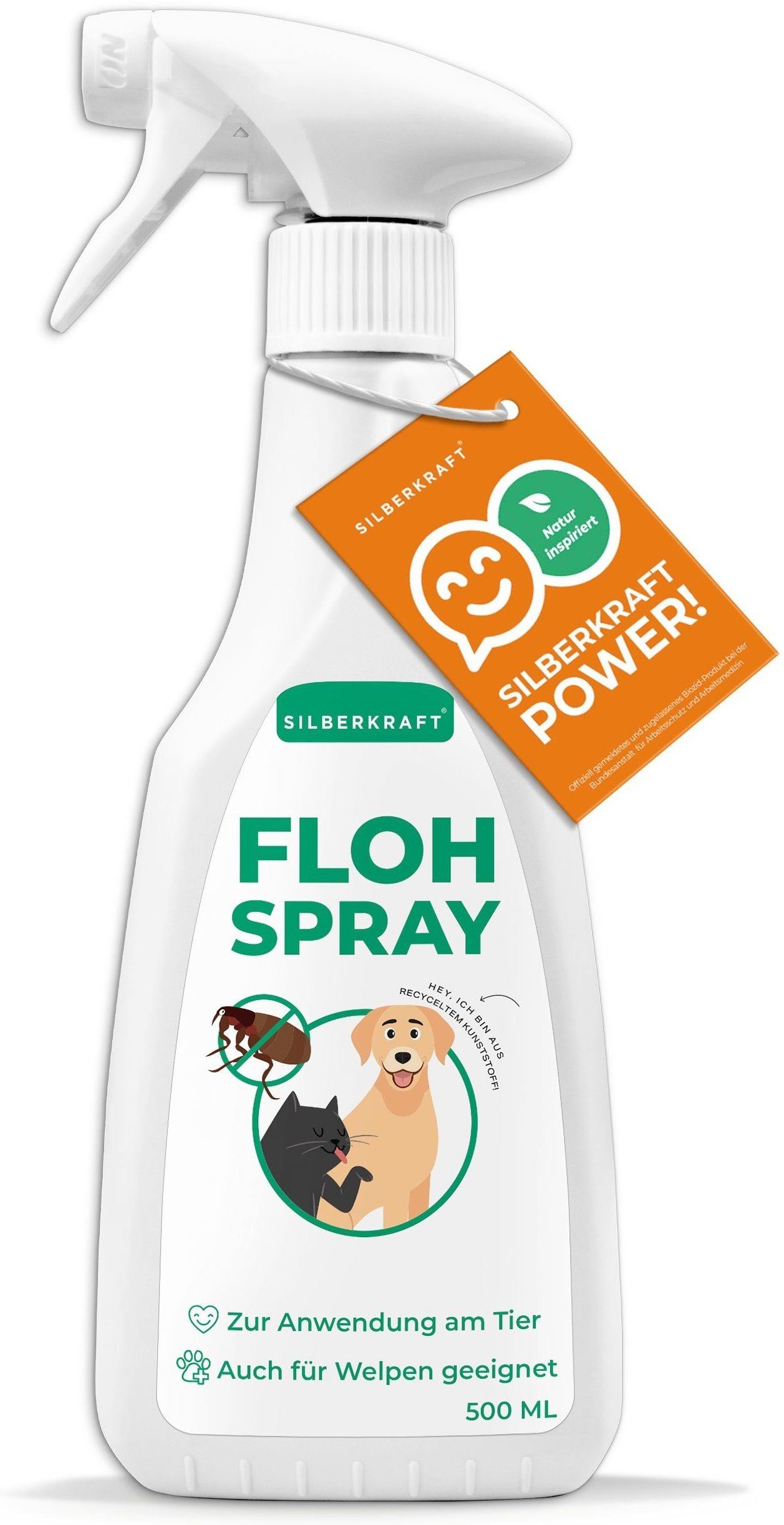 1-St. Insektenspray Hunde 500 Flohspray ml, Katzen, & Silberkraft