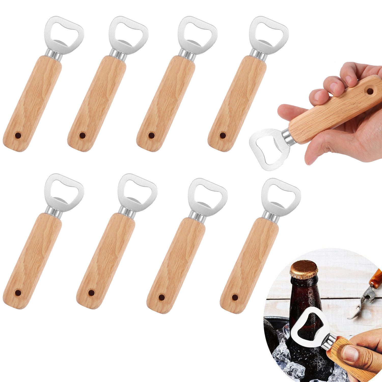 Flaschenöffner Tragbarer Flaschenöffner, Bierflaschenöffner aus Holz
