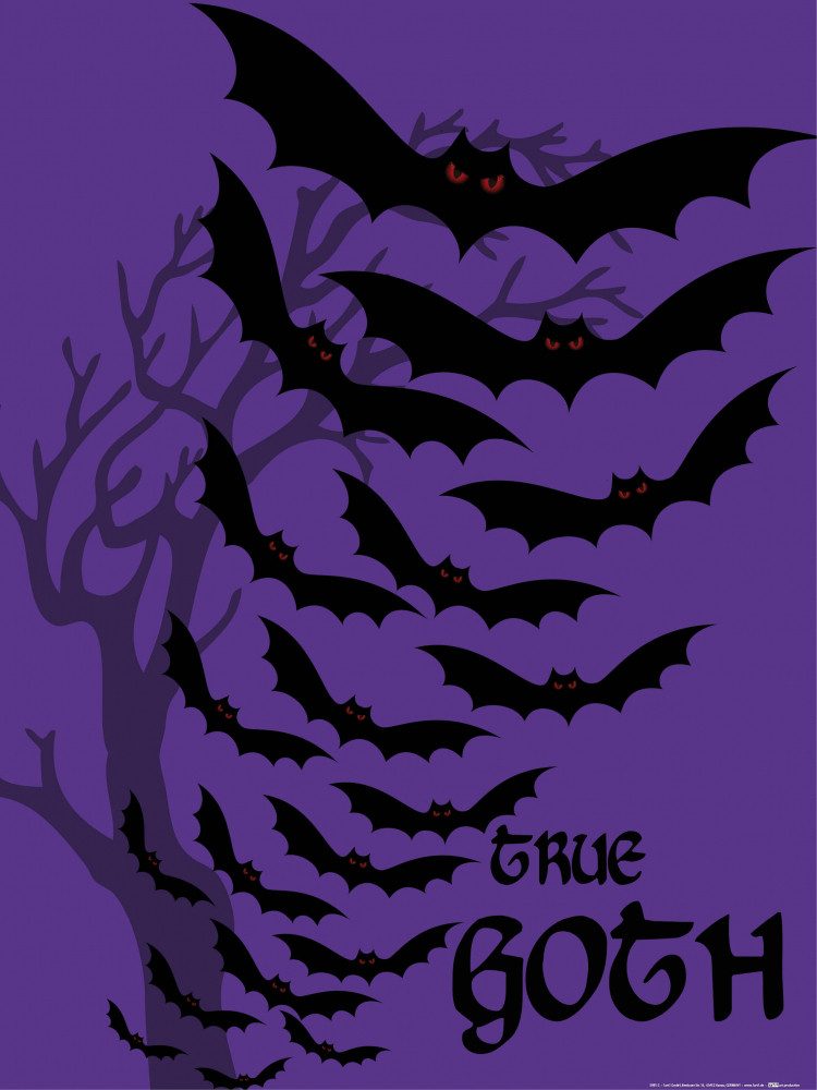 1art1 Poster Fledermäuse Kunstdruck Bild - True Gothic (80 x 60 cm)