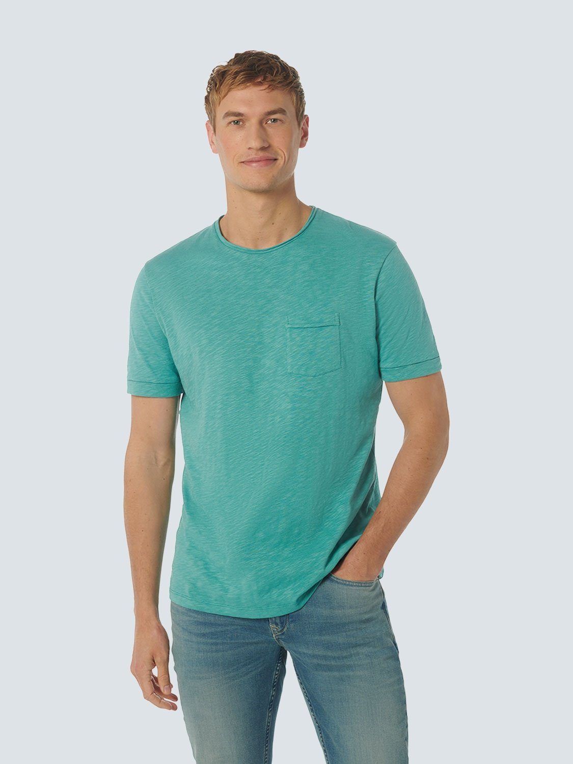 NO EXCESS Kurzarmshirt T-Shirt Crewneck Slub