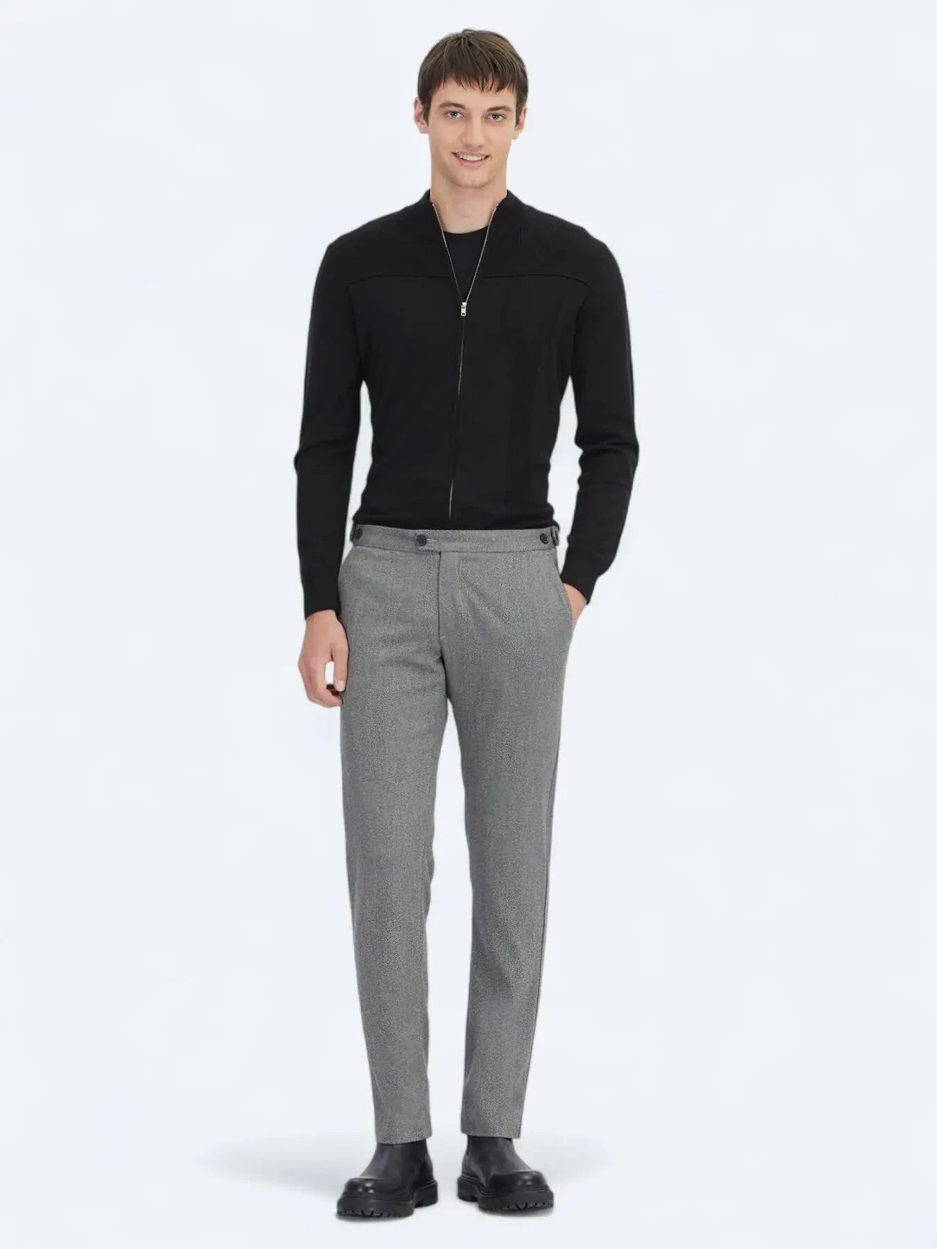 KİP Boyfriend-Jeans Harte Kohle Weben Regular Fit Freizeithose