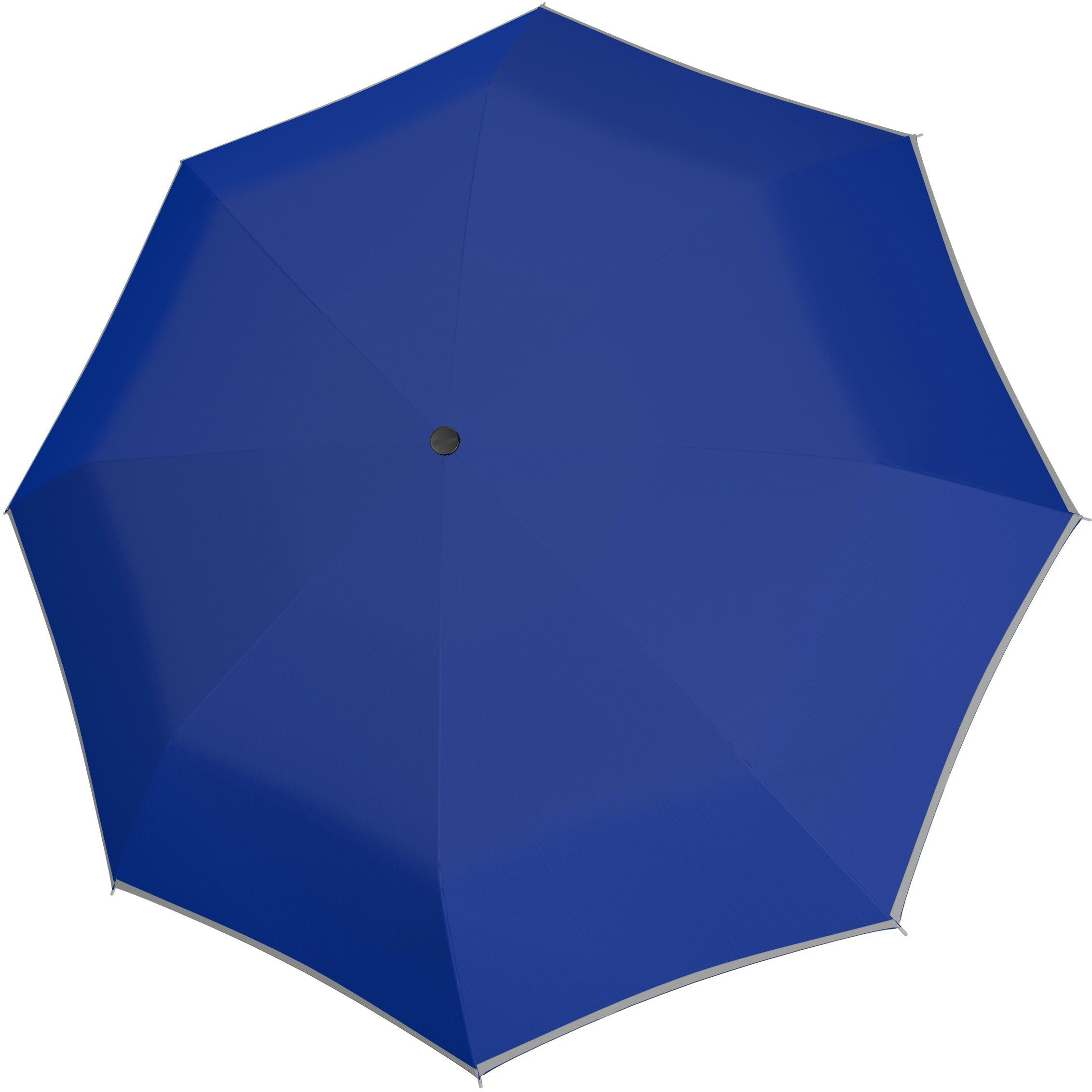reflektierenden Blue, Elementen up doppler® Light Taschenregenschirm uni, Schirmdach mit am Mini