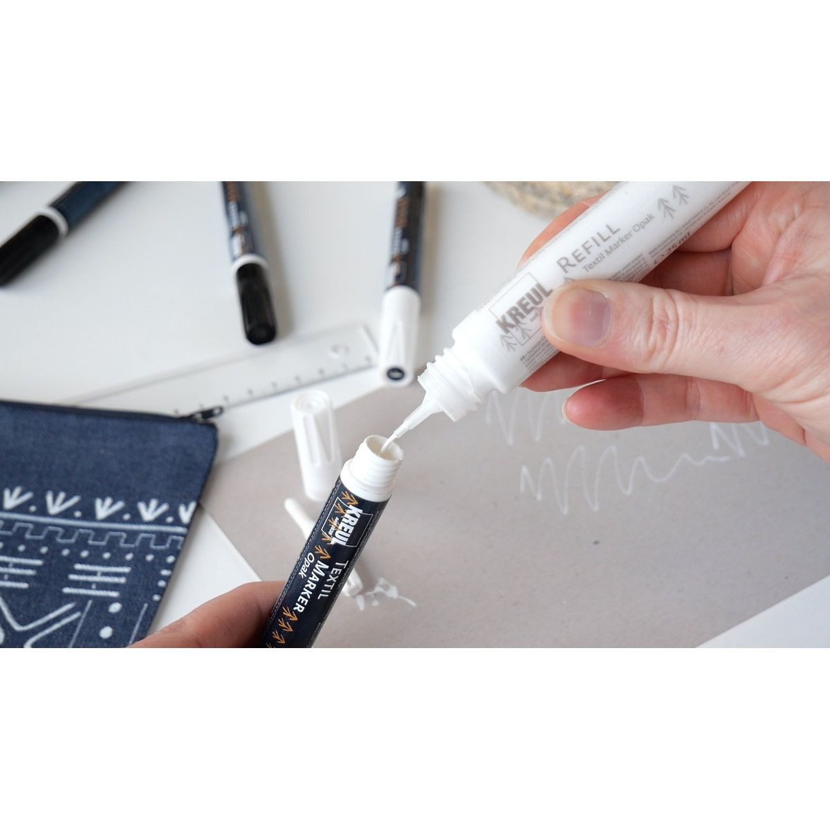 C. KREUL Textilmarker KREUL Textilmarker Black & White schwarz/weiß 4 Stück Kartonetui