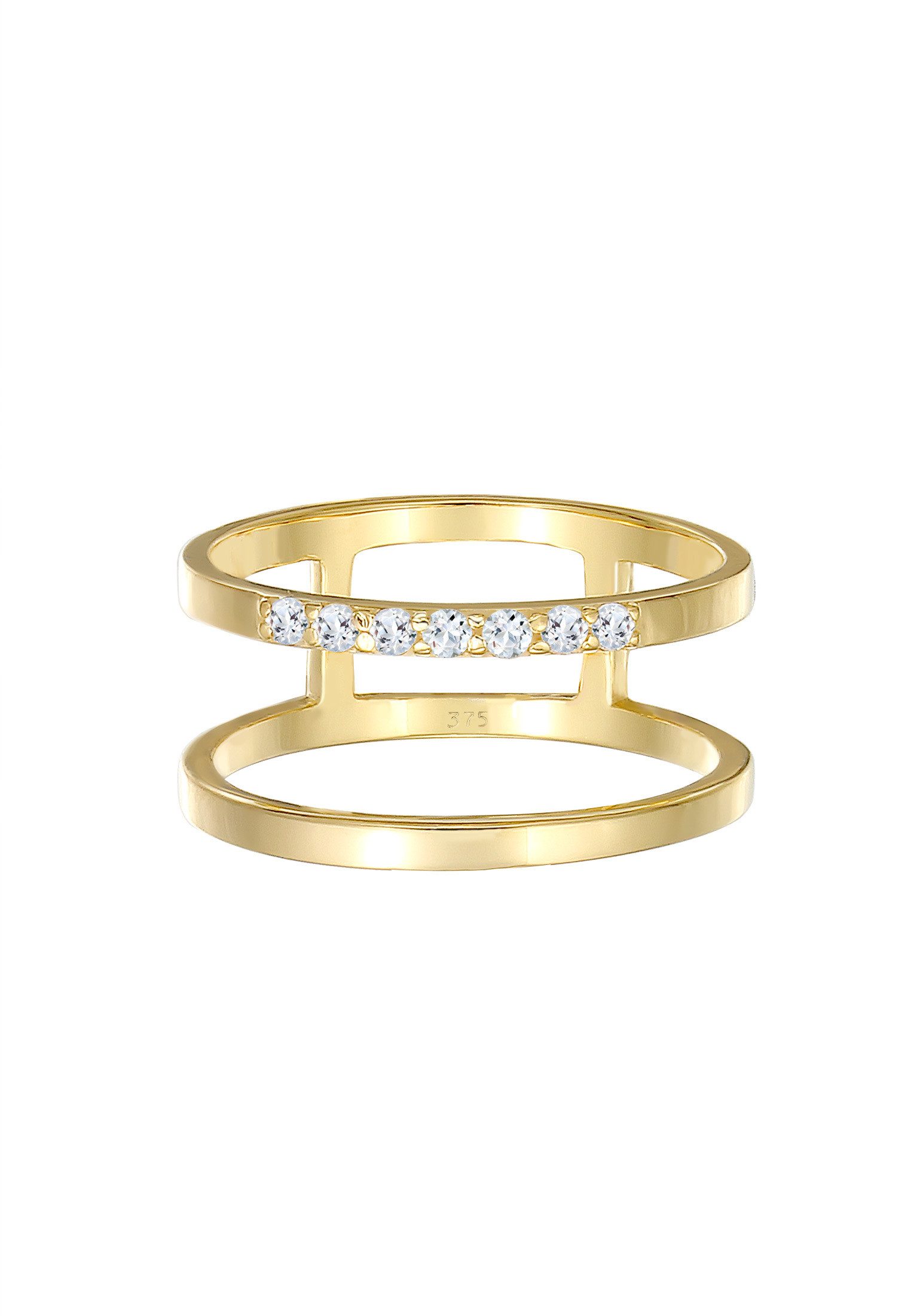 Elli Premium Verlobungsring Verlobungsring Doppelring Topas Stein 375 Gelbgold