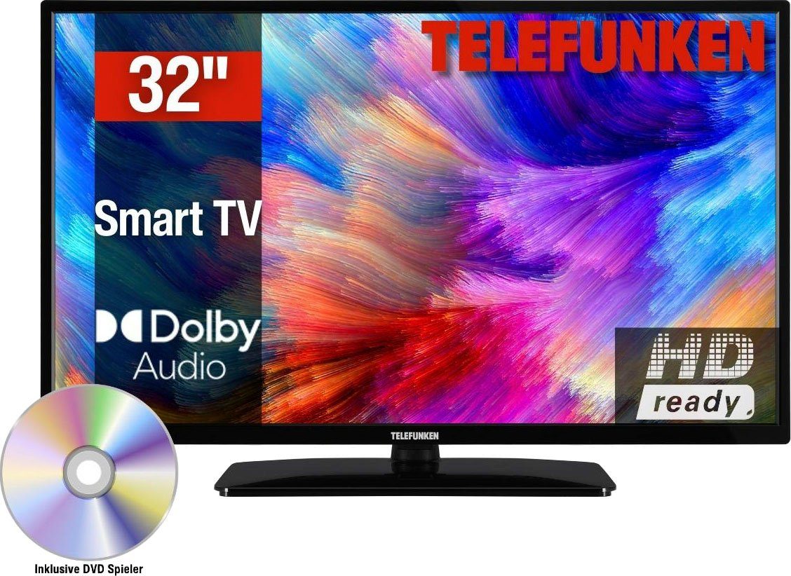 Telefunken DVD-Player) (80 Zoll, cm/32 Smart-TV, D32H550M4CWDI LED-Fernseher integrierter HD-ready,