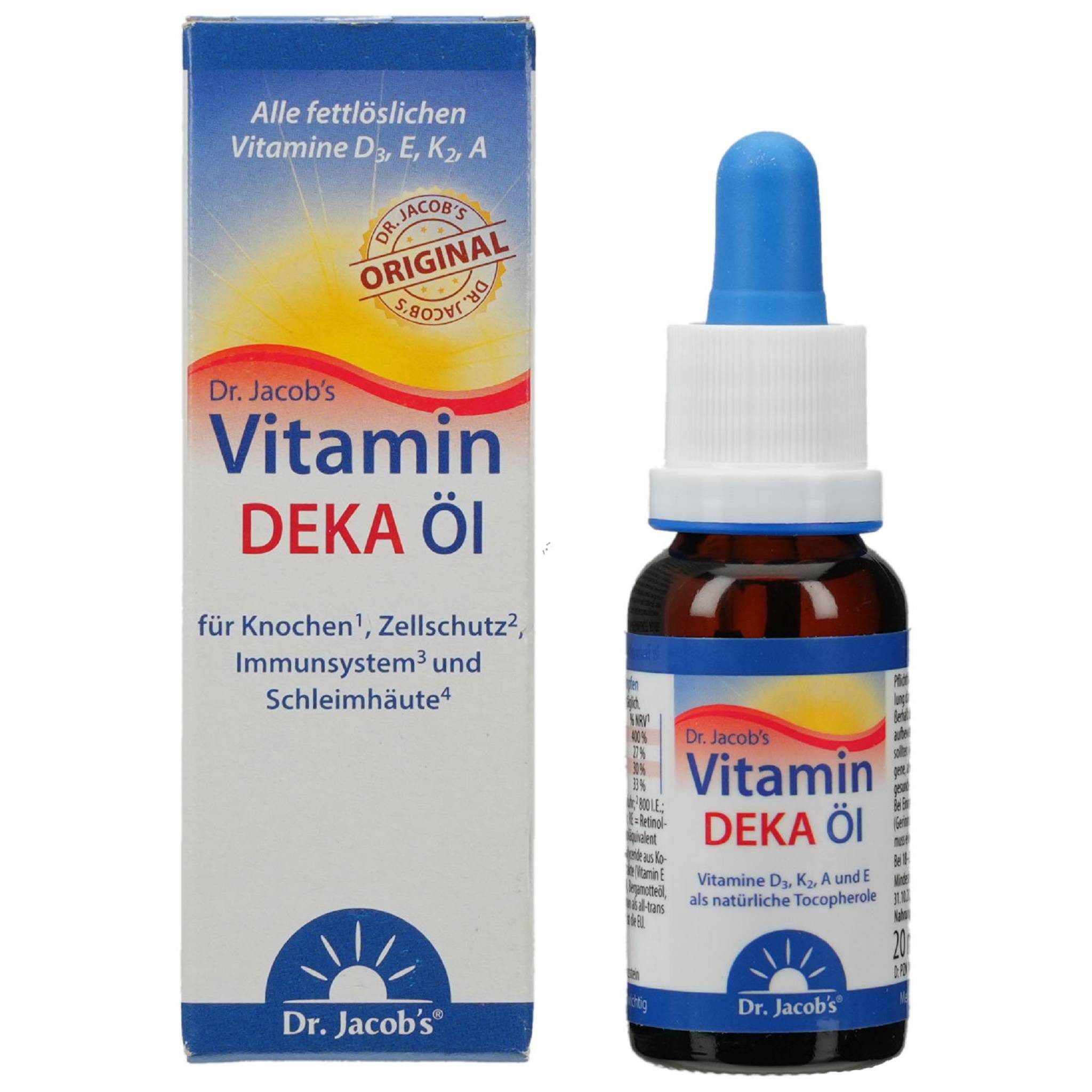 Dr. Jacob's Medical VITAMIN DEKA Öl D3+K2+A+E 20ml Tropfen