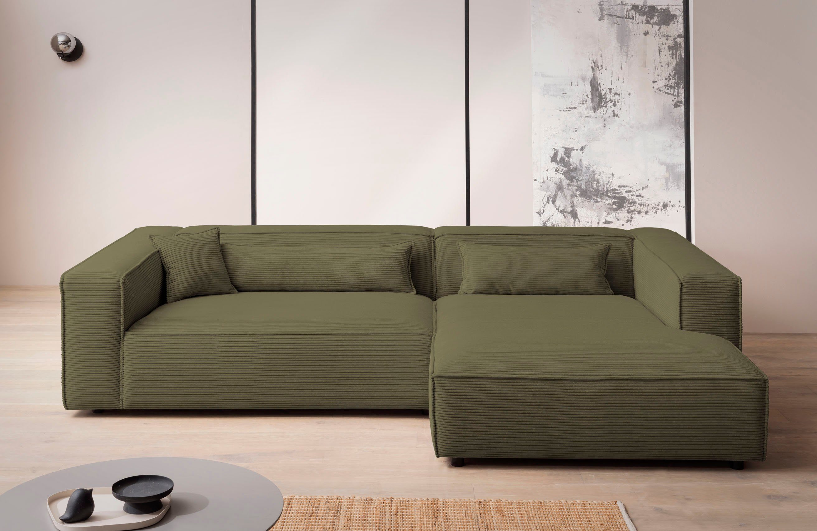 LeGer Home by Lena Gercke Ecksofa "PIARA XXL, Big-Sofa in Cord oder Leineno günstig online kaufen