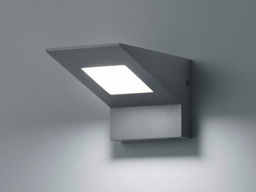 meineWunschleuchte LED Außen-Wandleuchte, LED fest integriert, Warmweiß, 2er-Set Fassadenbeleuchtung für Hauswand, Anthrazit, IP 54, Höhe 10cm