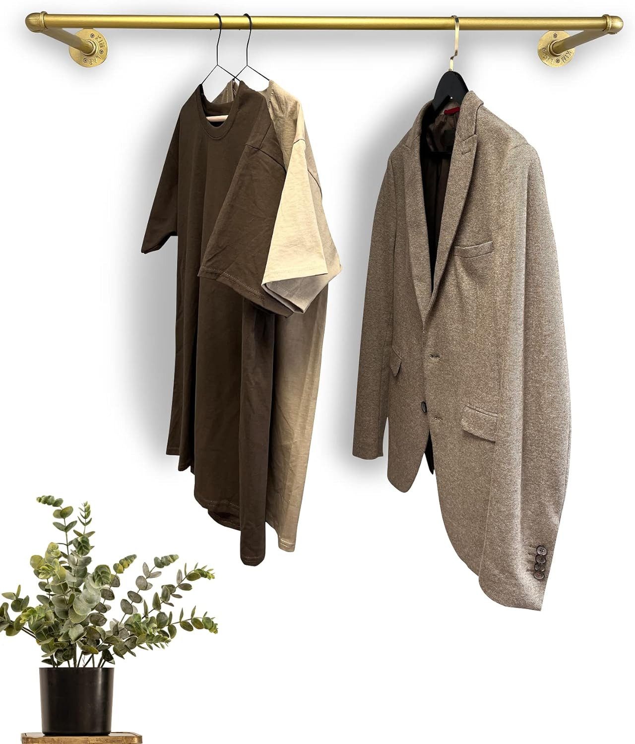 RSR Hangers Kleiderstange Garderobe Industrial Design Gold für Wand Wandmon günstig online kaufen