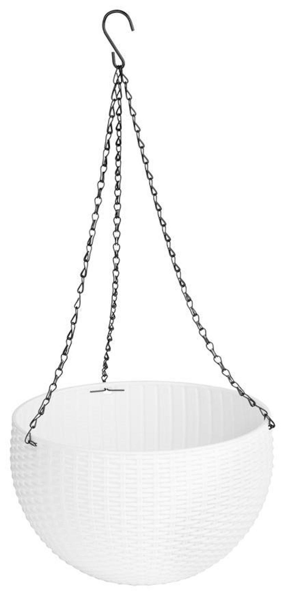 835, PROREGAL® Hang, GDA Blumentopf Blumentopf Kette, weiß 26x16cm, Modern