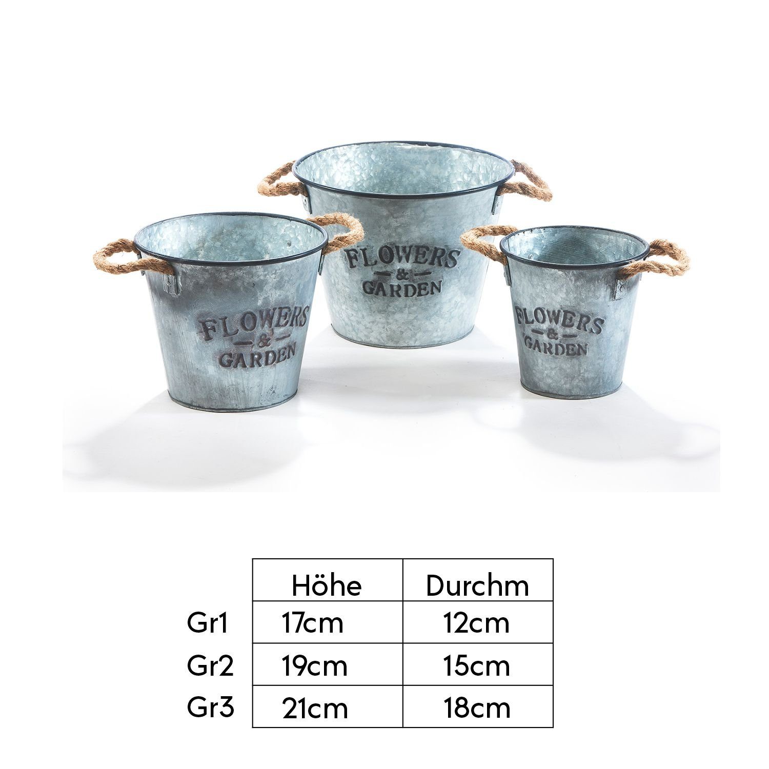 Kobolo Blumentopf Pflanzgefäß rund aus Metall günstig online kaufen
