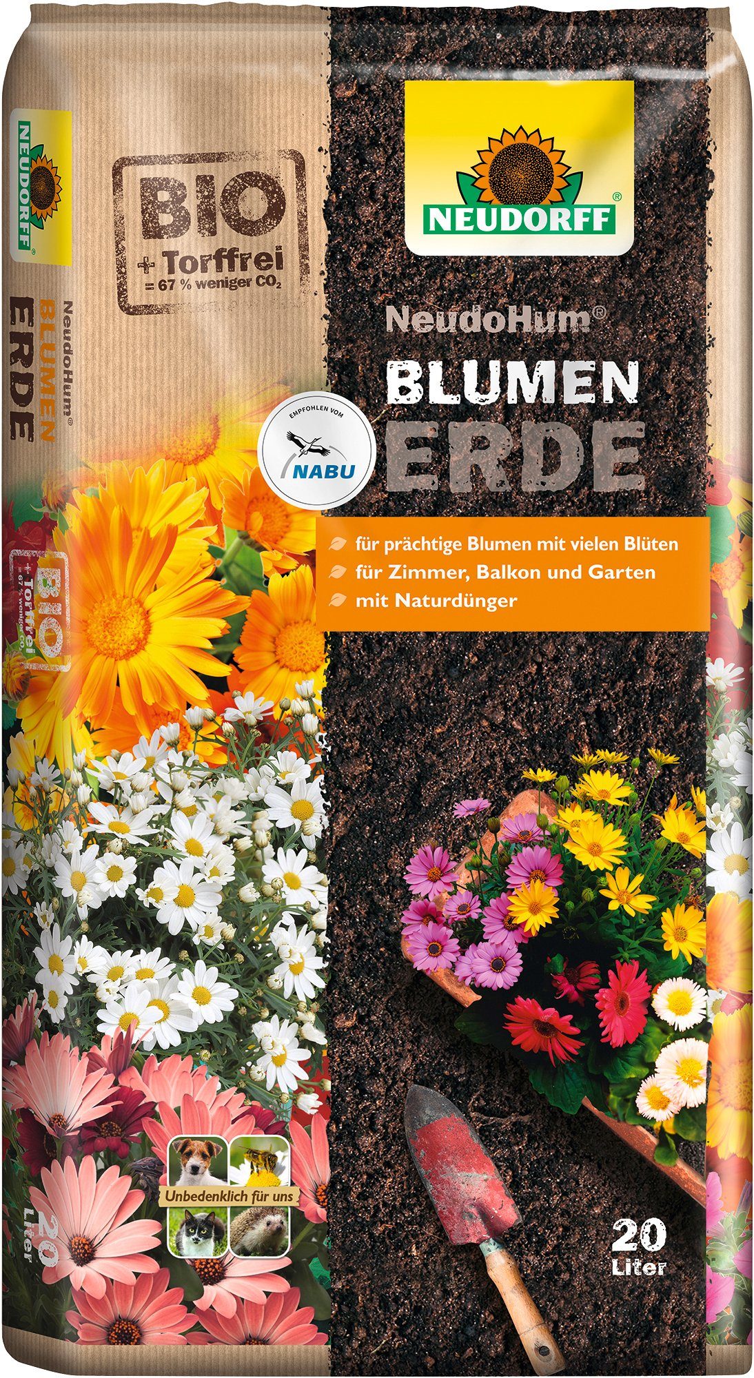 Neudorff Blumenerde »NeudoHum«, 20 l, Mit HydroaktivFaserstruktur für