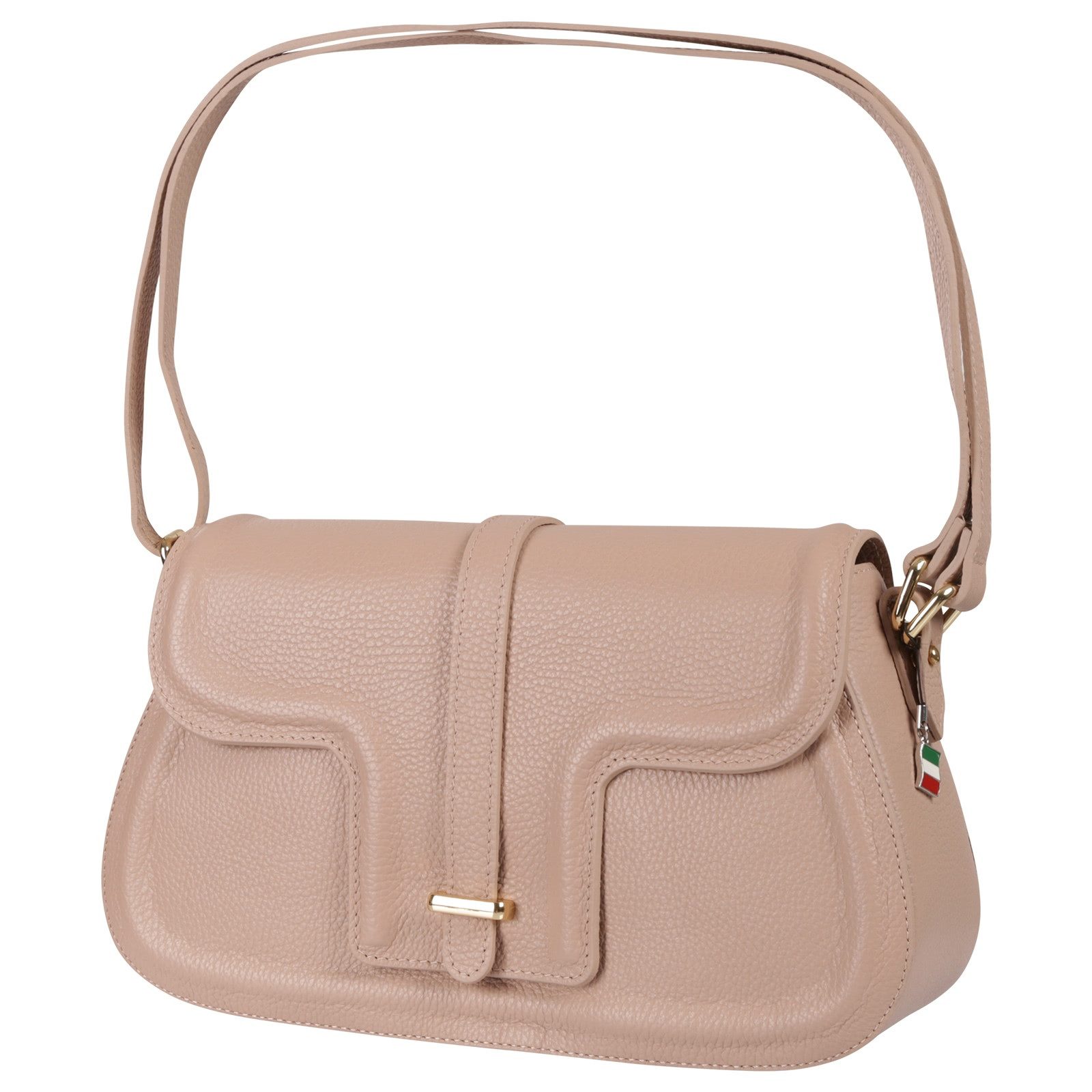 FLORENCE Schultertasche Florence Damen Schultertasche Leder (Schultertasche), Damen Schultertasche Leder, altrosa ca. 33cm x ca. 20cm hoch