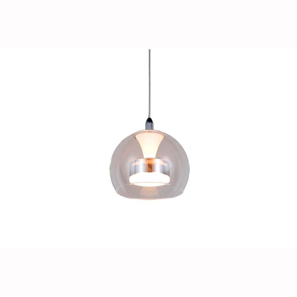 TRIO Leuchten LED Pendelleuchte, LED-Leuchtmittel fest verbaut, Warmweiß, Neutralweiß, Farbwechsel, Pendelleuchte Hängeleuchte LED verstellbar chromfarben Switch-Dimmer