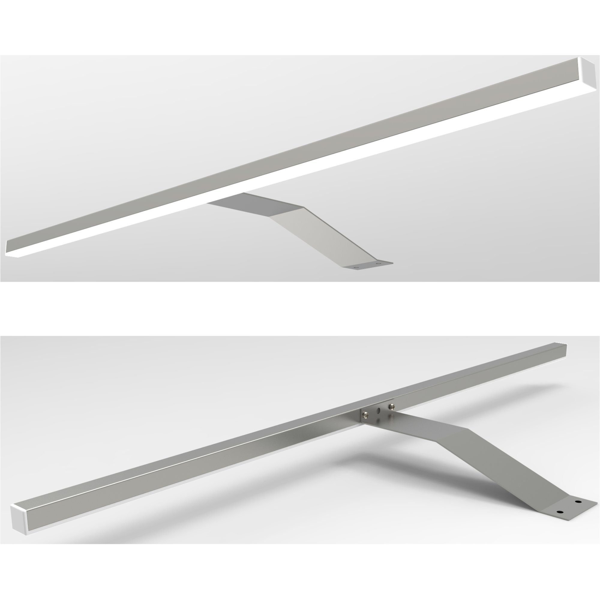 kalb Aufbauleuchte LED Schrankbeleuchtung 1-4er chrom/silbergrau Set 600mm, warmweiss, verchromt SET warmweiß 1er