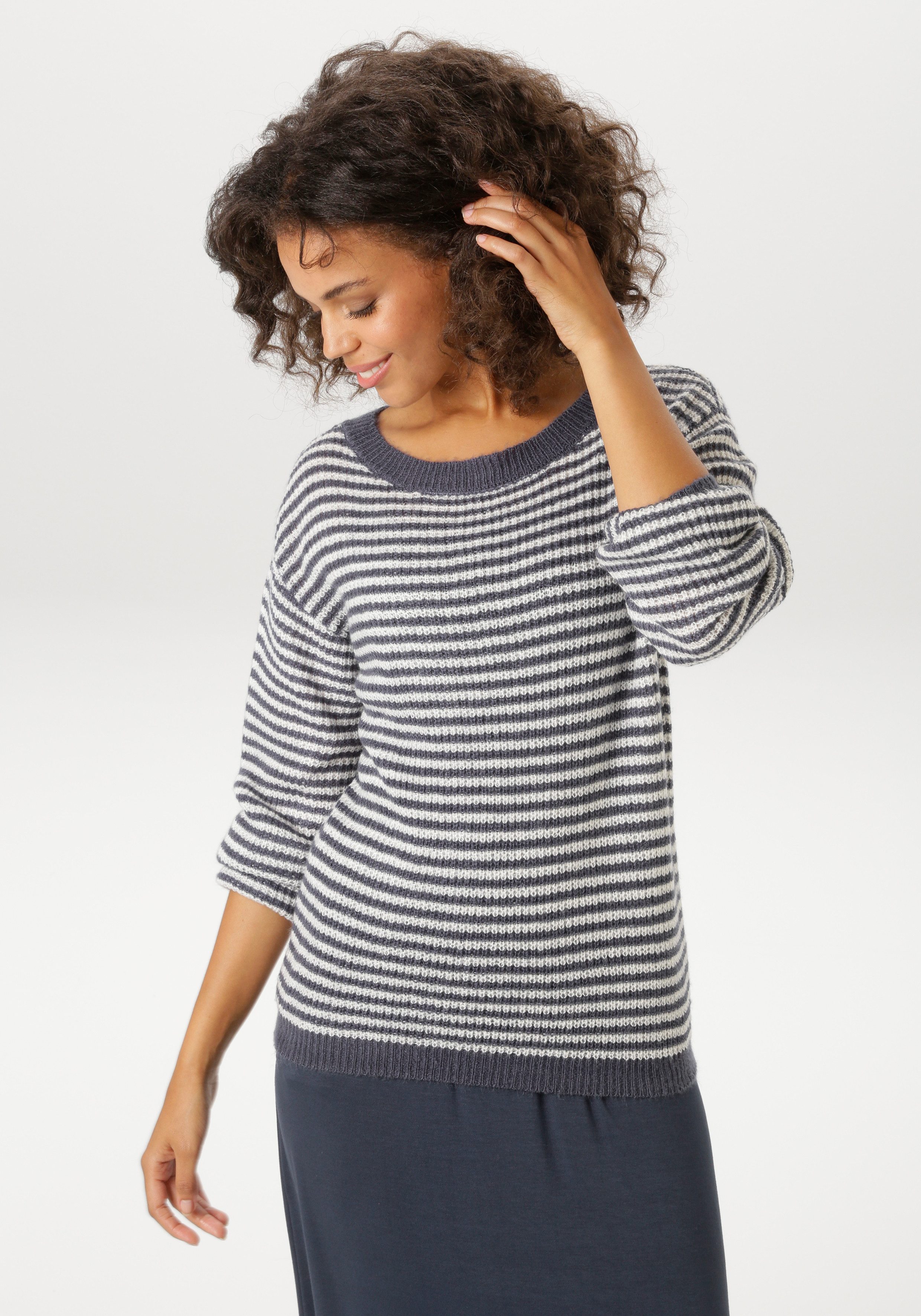 Aniston CASUAL Strickpullover im maritimen Ringel-Dessin - NEUE KOLLEKTION