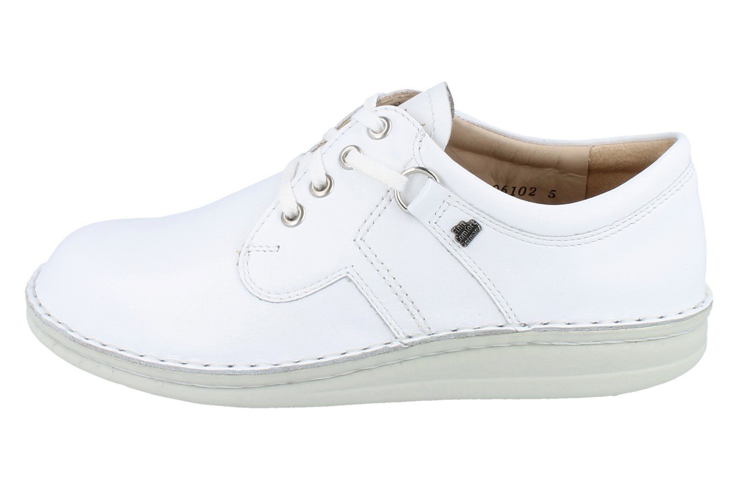 Finn Comfort FINN COMFORT Vaasa Damen und Herren Halbschuhe weiss Glattleder - Schnürschuh Wechselfußbett