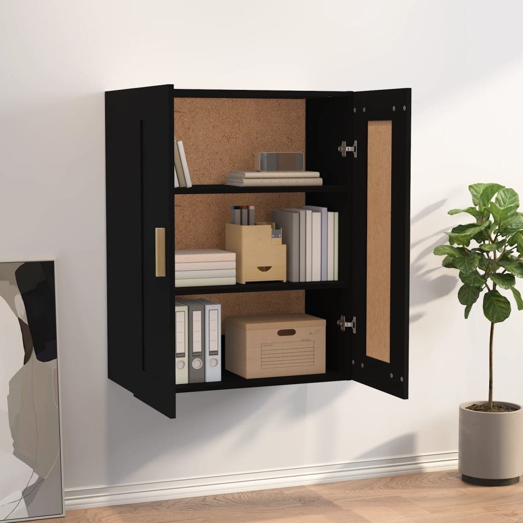 Wandschrank cm Holzwerkstoff, Schwarz Regal 69,5x32,5x90 vidaXL 1-tlg.