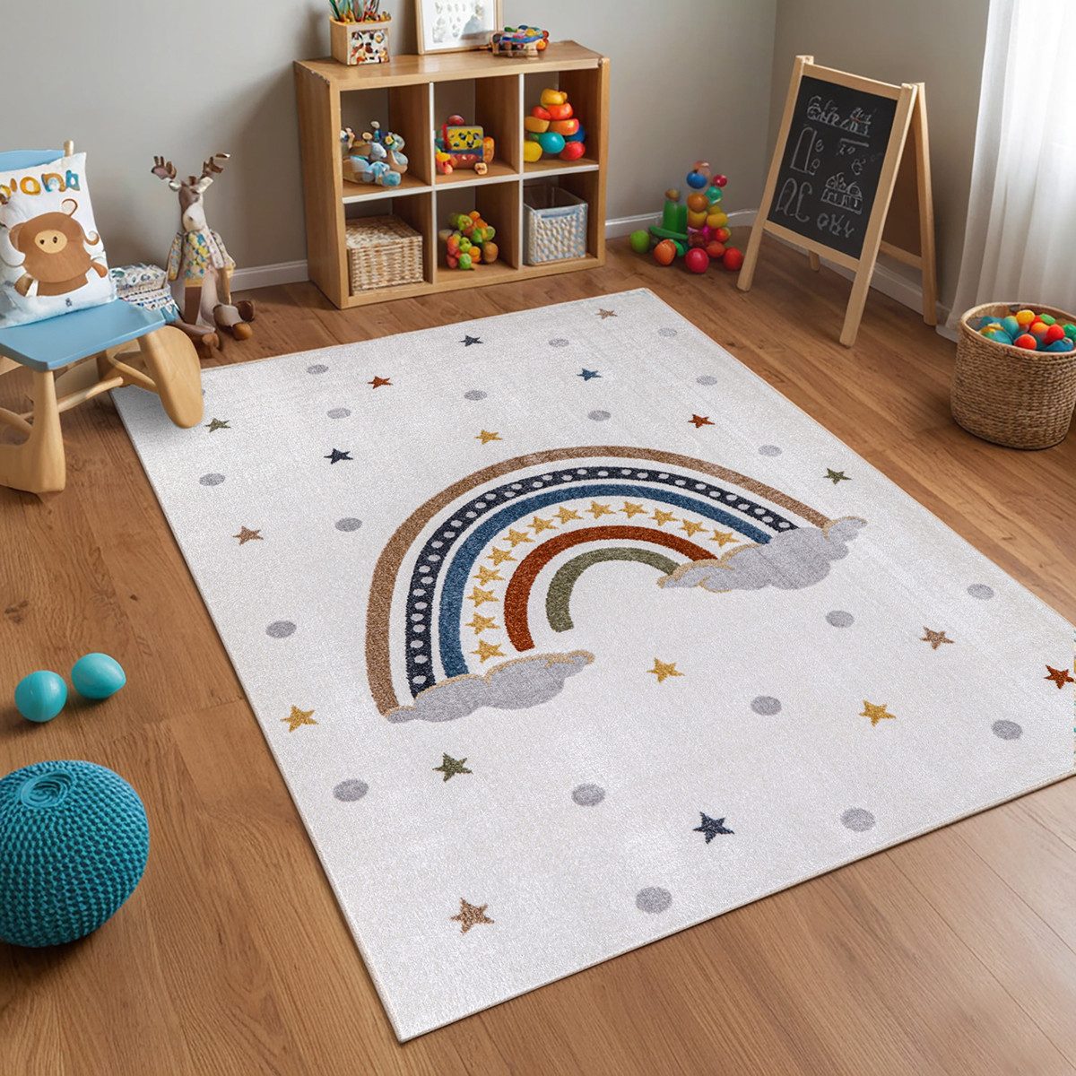 Rugium Teppich Kinderteppich Regenbogen Pastell, Höhe: 8 mm, Rechteckig, Ju günstig online kaufen