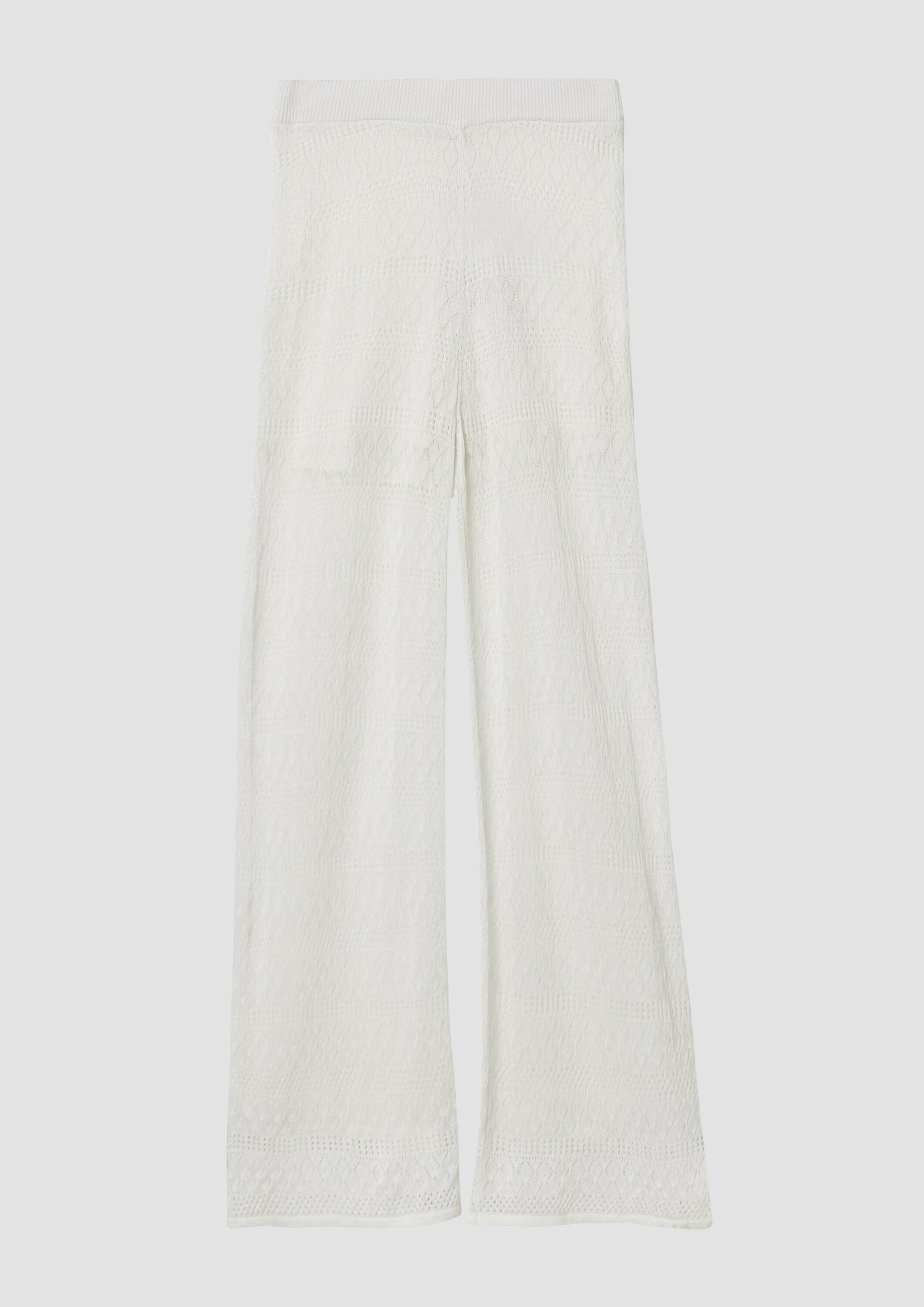 s.Oliver Leggings Leggings Wide-Leg-Hose aus Ajourstrick mit Elastikbund