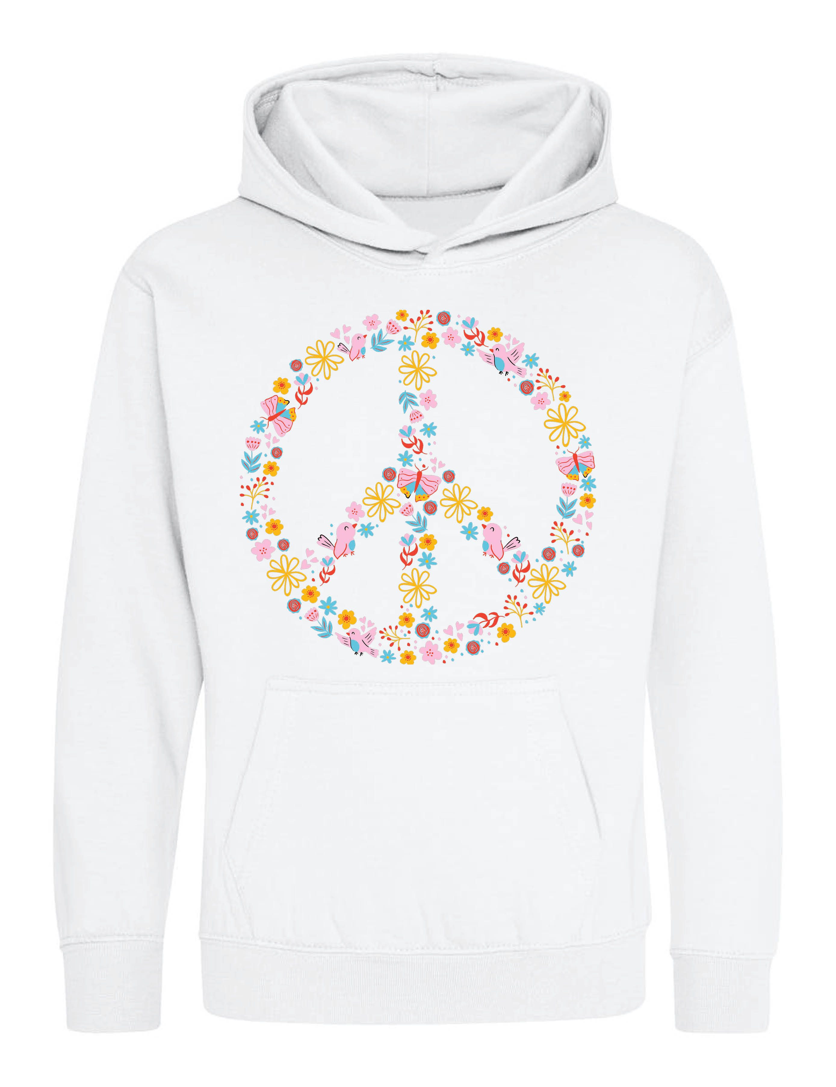 Kapuzenpullover Peace Flowers Kinder Hoodie Pullover