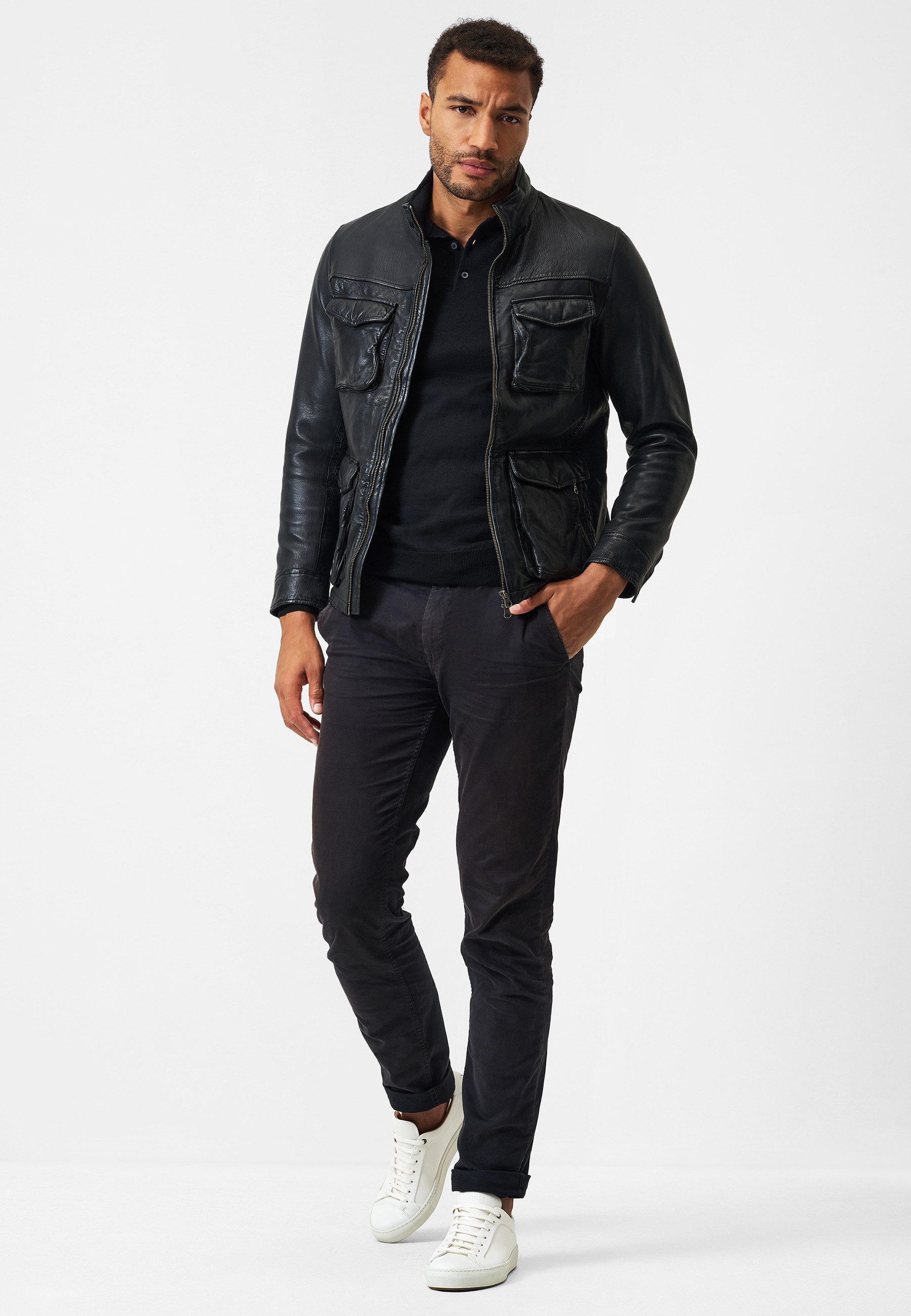 RICANO Lederjacke Stefano Zeitlose Herrenjacke aus Lammleder