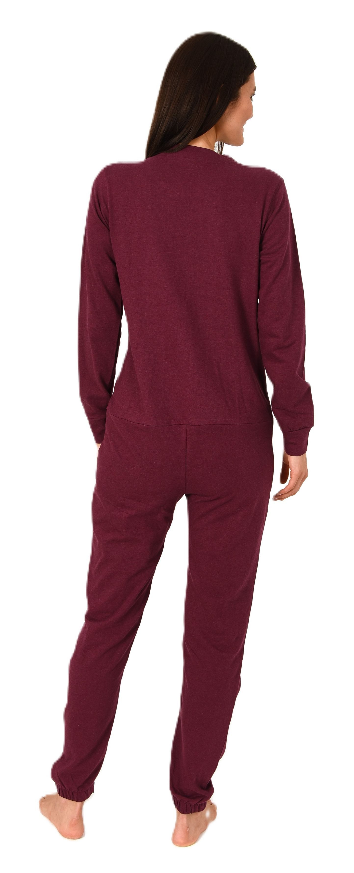 Normann Pyjama Damen Pflegeoverall langarm mit Reissverschluss Vorne und am Bein – Bild 4 von 5