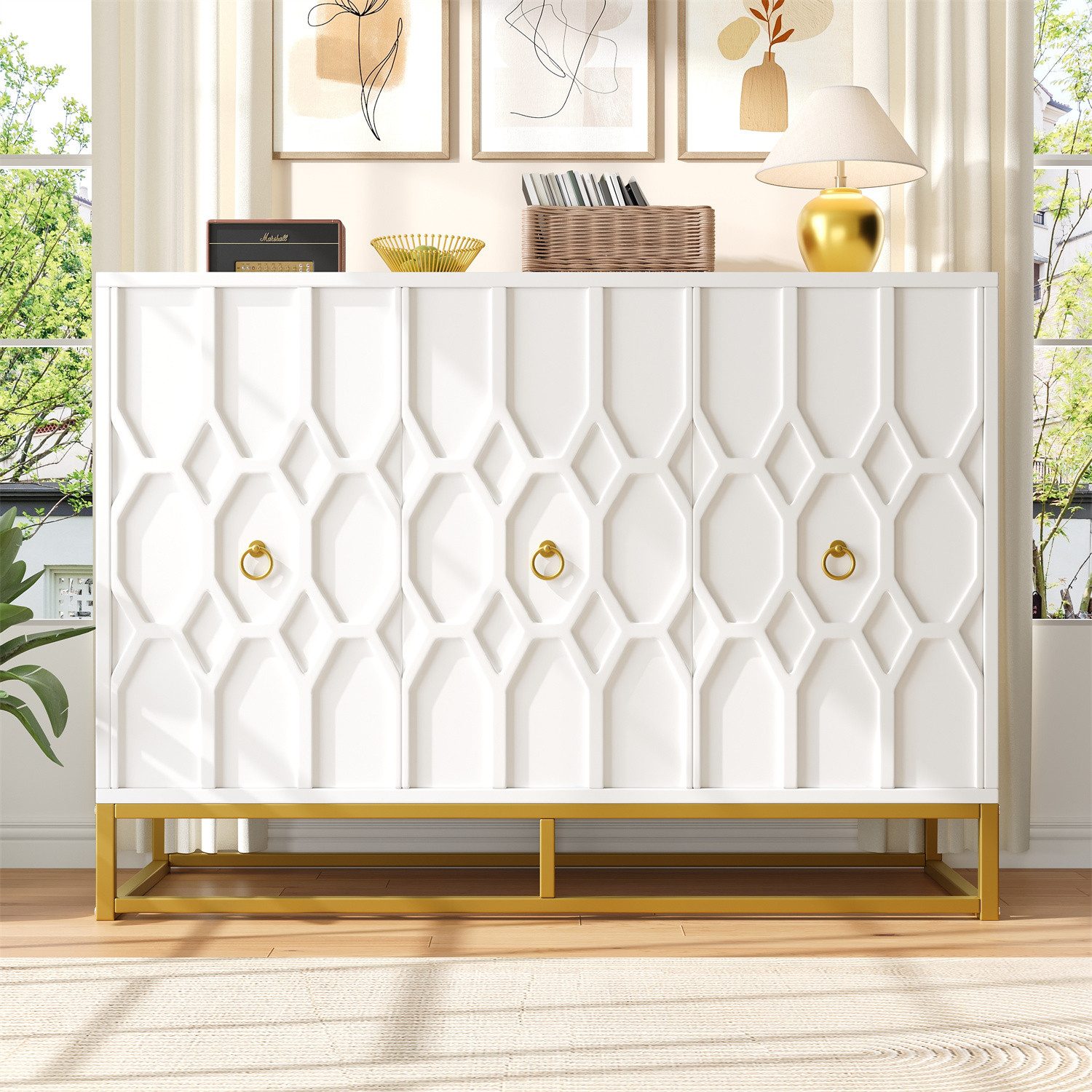 autolock Sideboard Sideboard, Gemusterte Schränke, 120×40×85cm günstig online kaufen