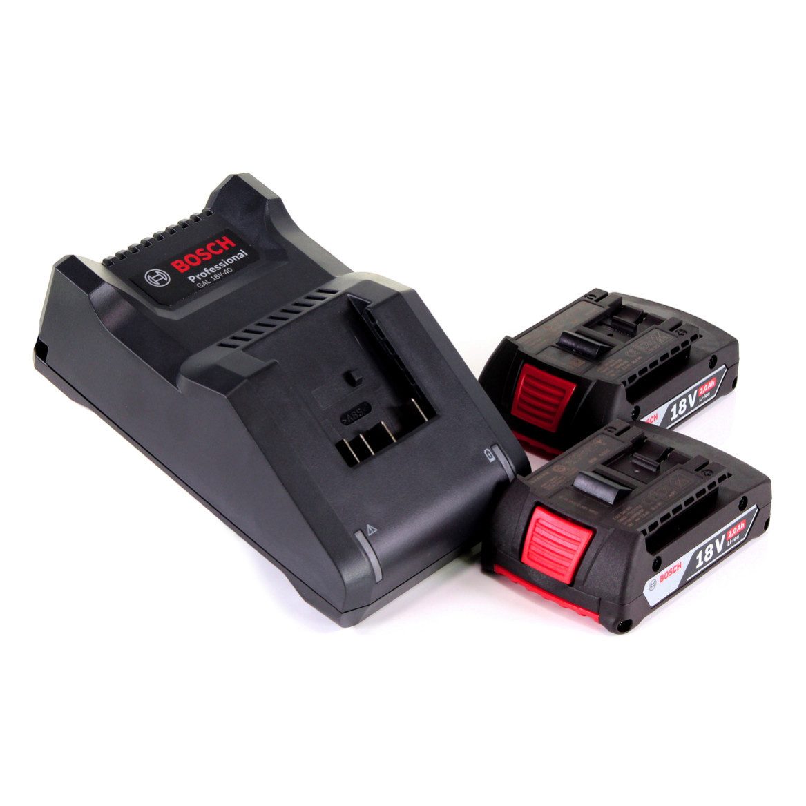 Bosch Professional Starter Set 18V mit 2x GBA Akku 2,0Ah (1600Z00036) + GAL 18V-40 Akkupacks