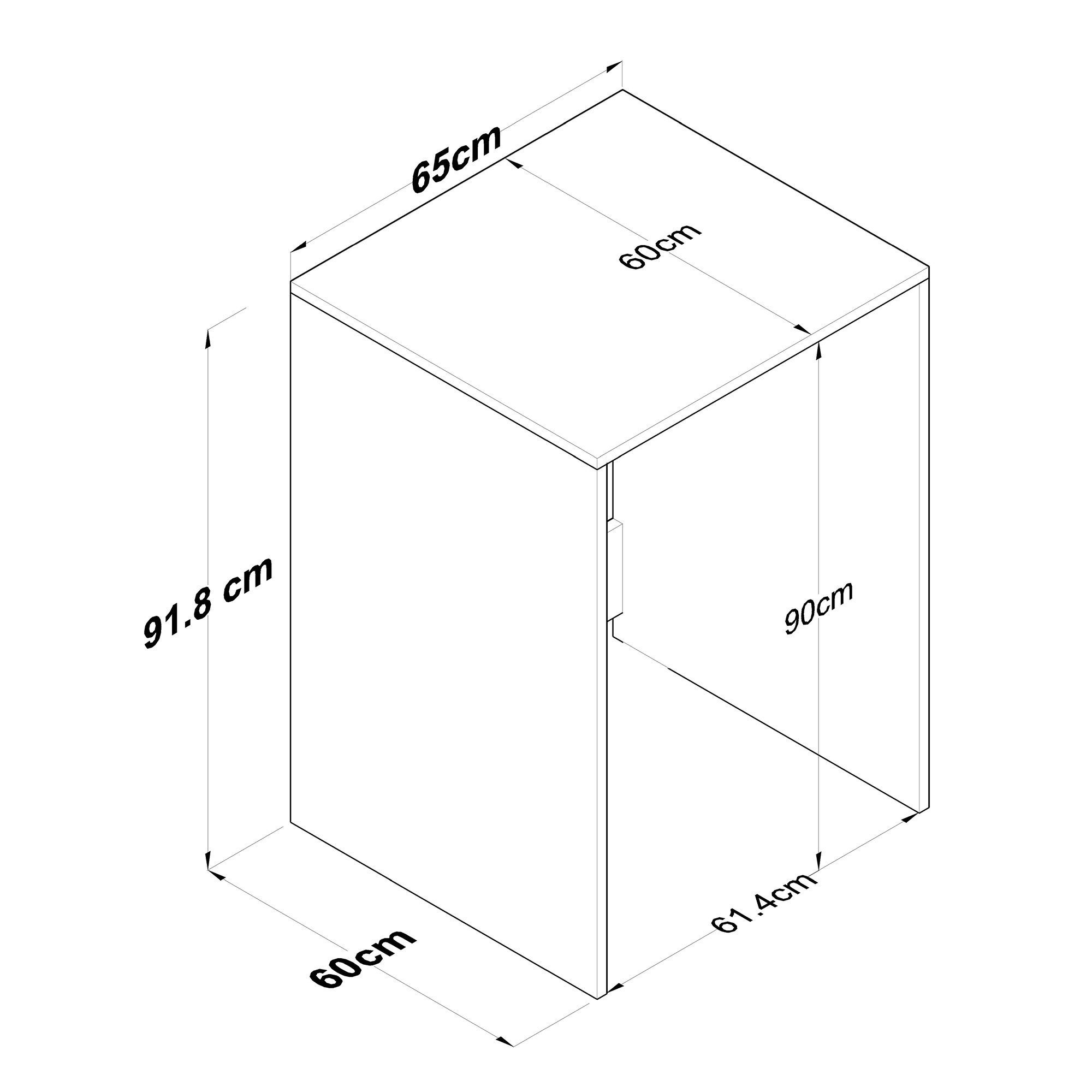 cm, Waschbeckenunterschrank Decor Partikelplatte Skye 91,8x65x60 100% Melaminbeschichtete