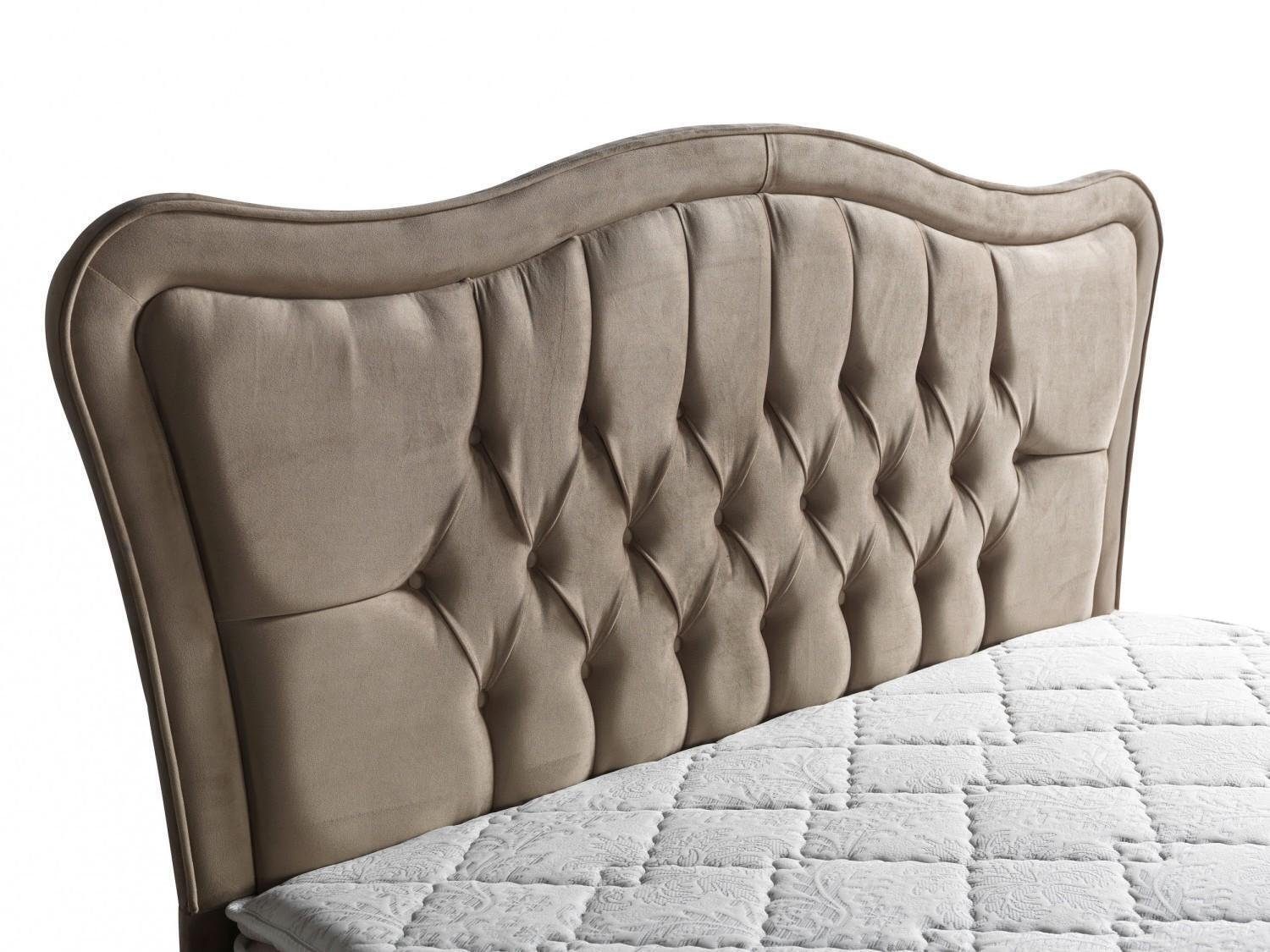 Polster Made Möbel Europe JVmoebel Bett (Bett), Betten Schlafzimmer Modern Bett Luxus Design Beige In