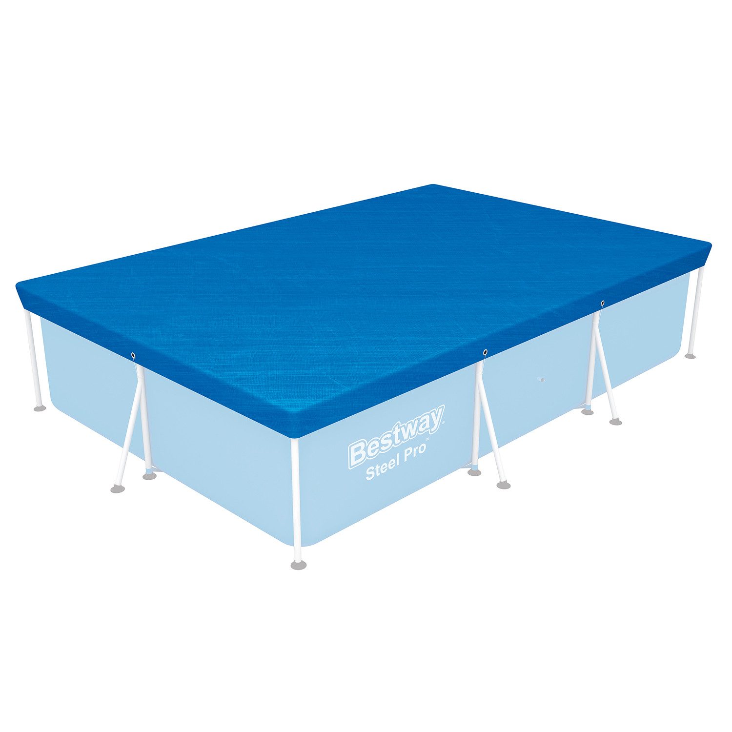 Bestway Pool-Abdeckplane 304 x 205 cm (Packung, 1-St., für 300 x 201 cm Bestway Frame Pools), Inkl. Befestigungsseil